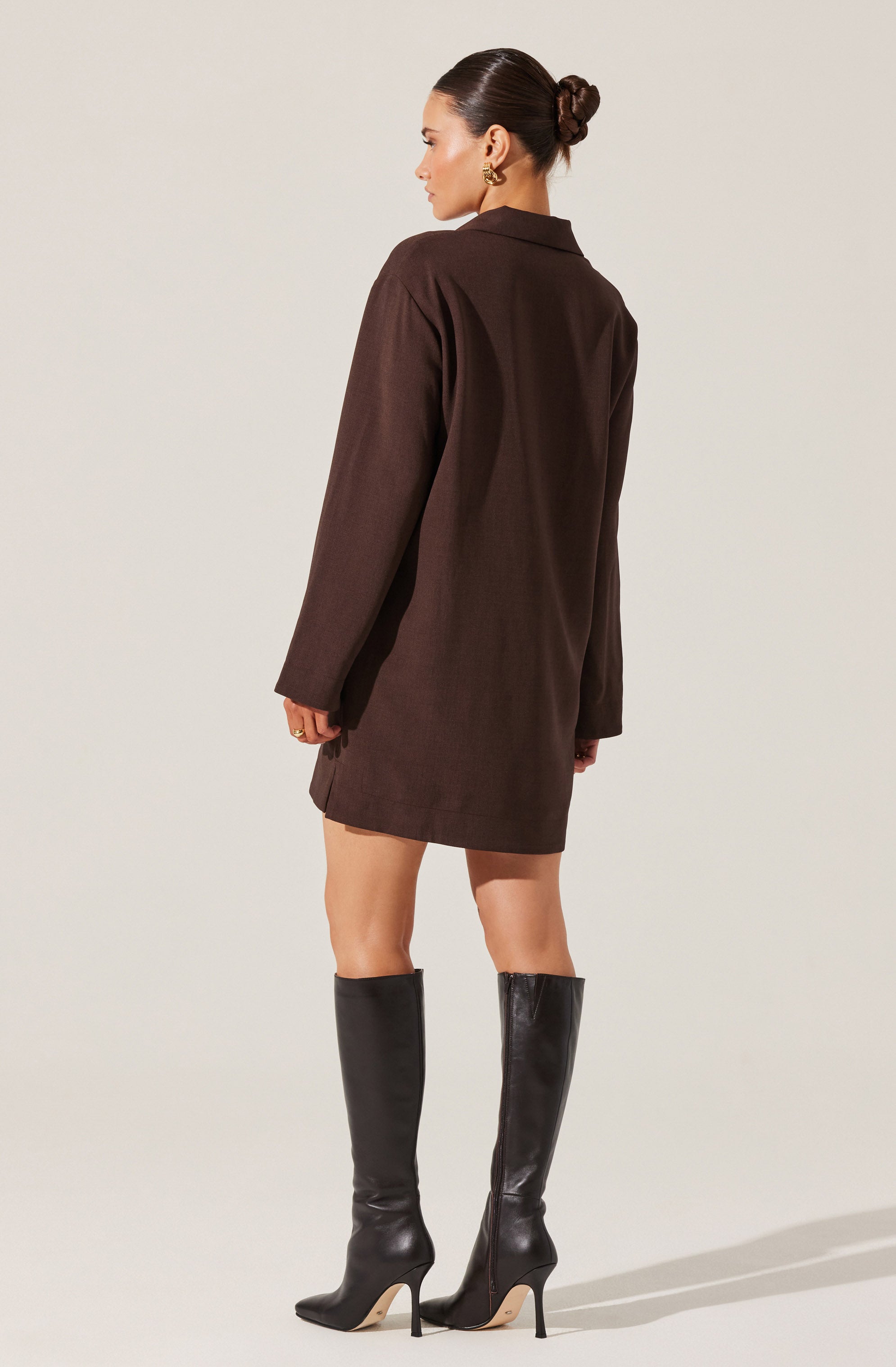 V-Neck Woven Mini Dress-Aljck