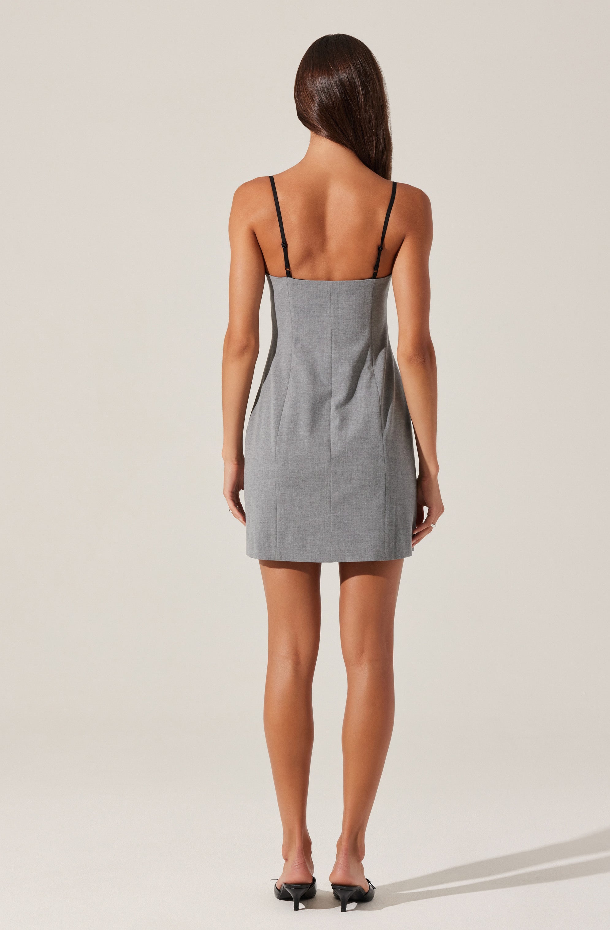 Tailored Lace Trim Mini Dress-Aljck