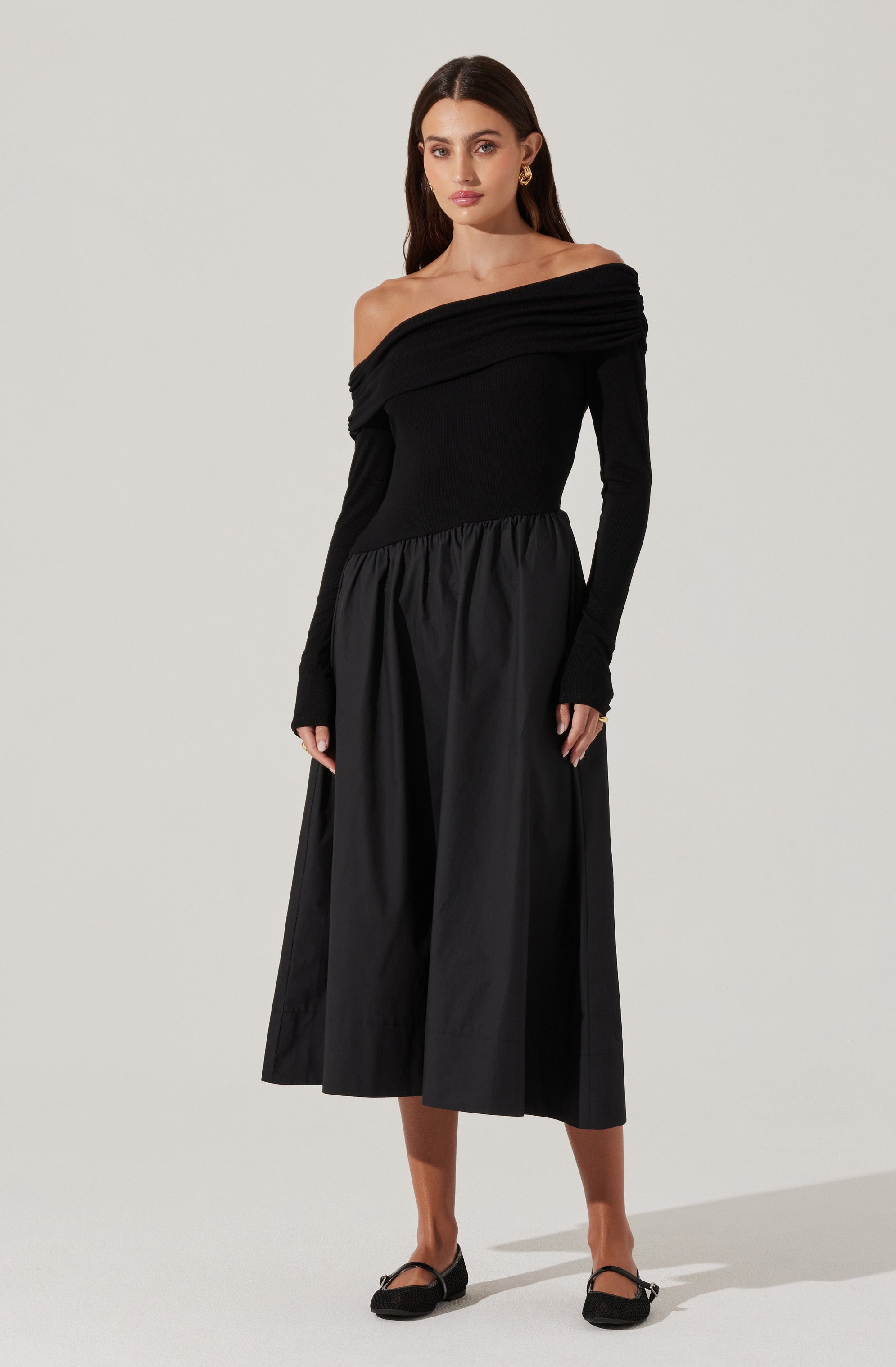 Ls off shoulder dress-Aljck