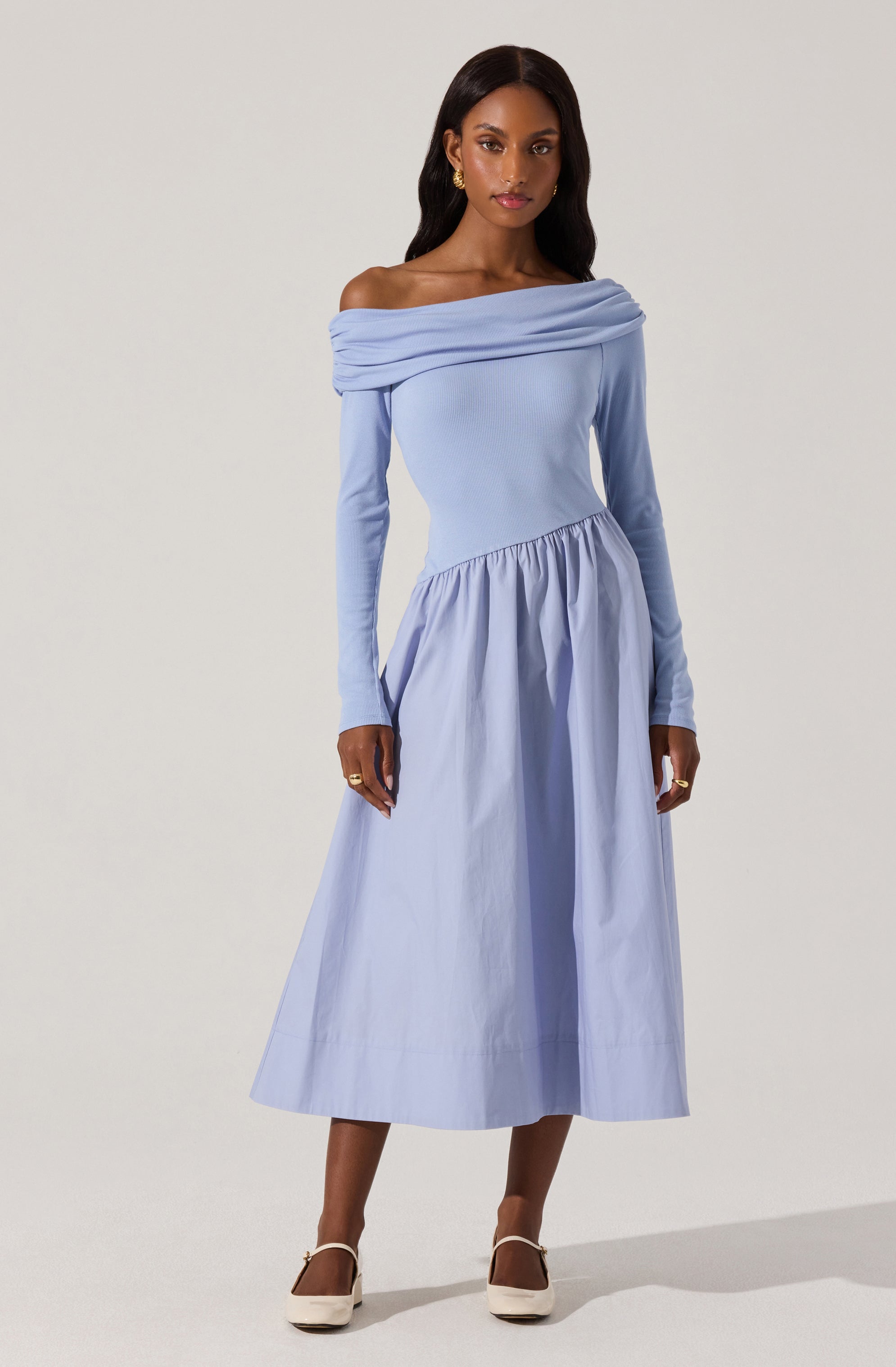 Ls off shoulder dress-Aljck