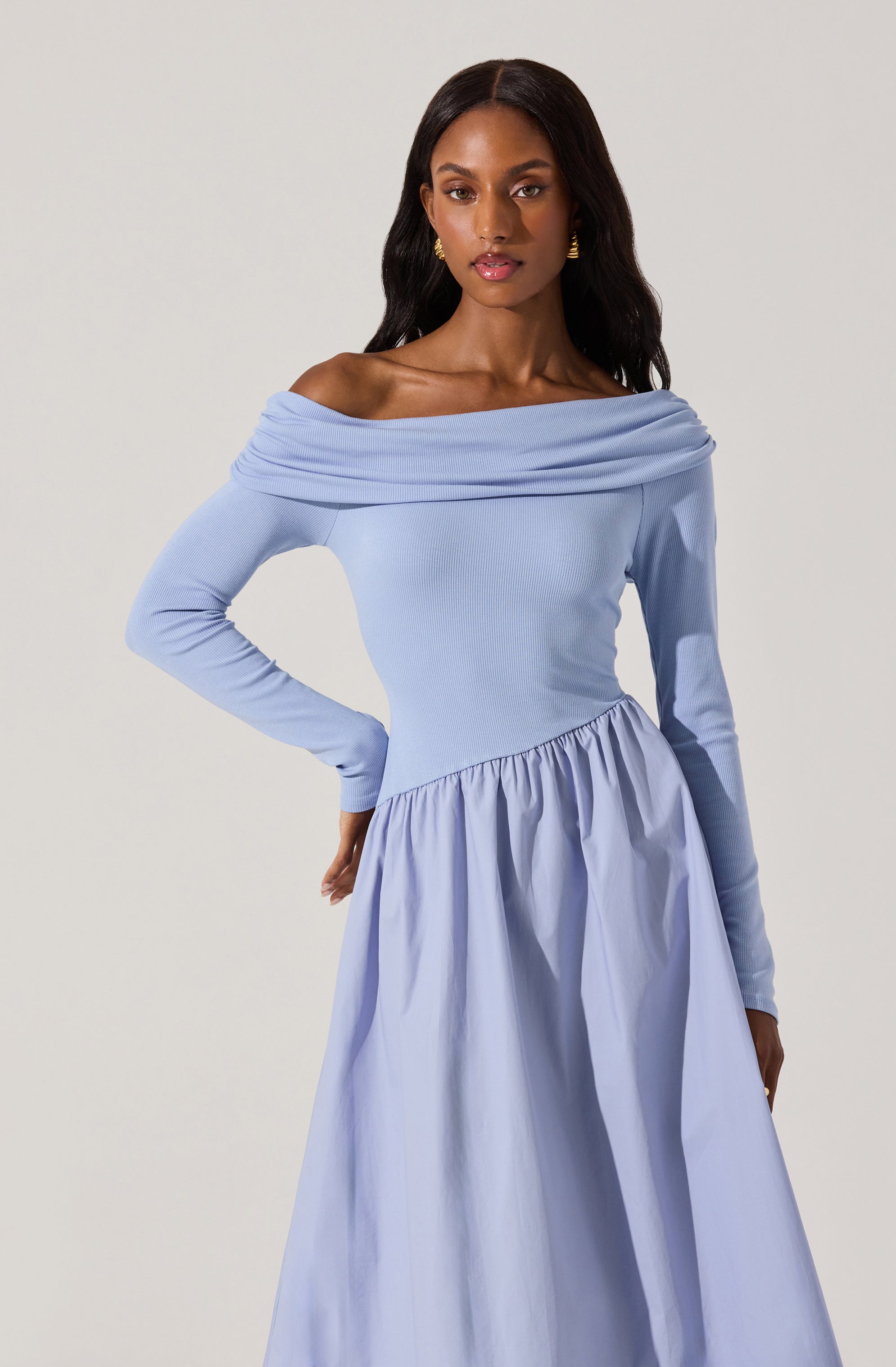 Ls off shoulder dress-Aljck
