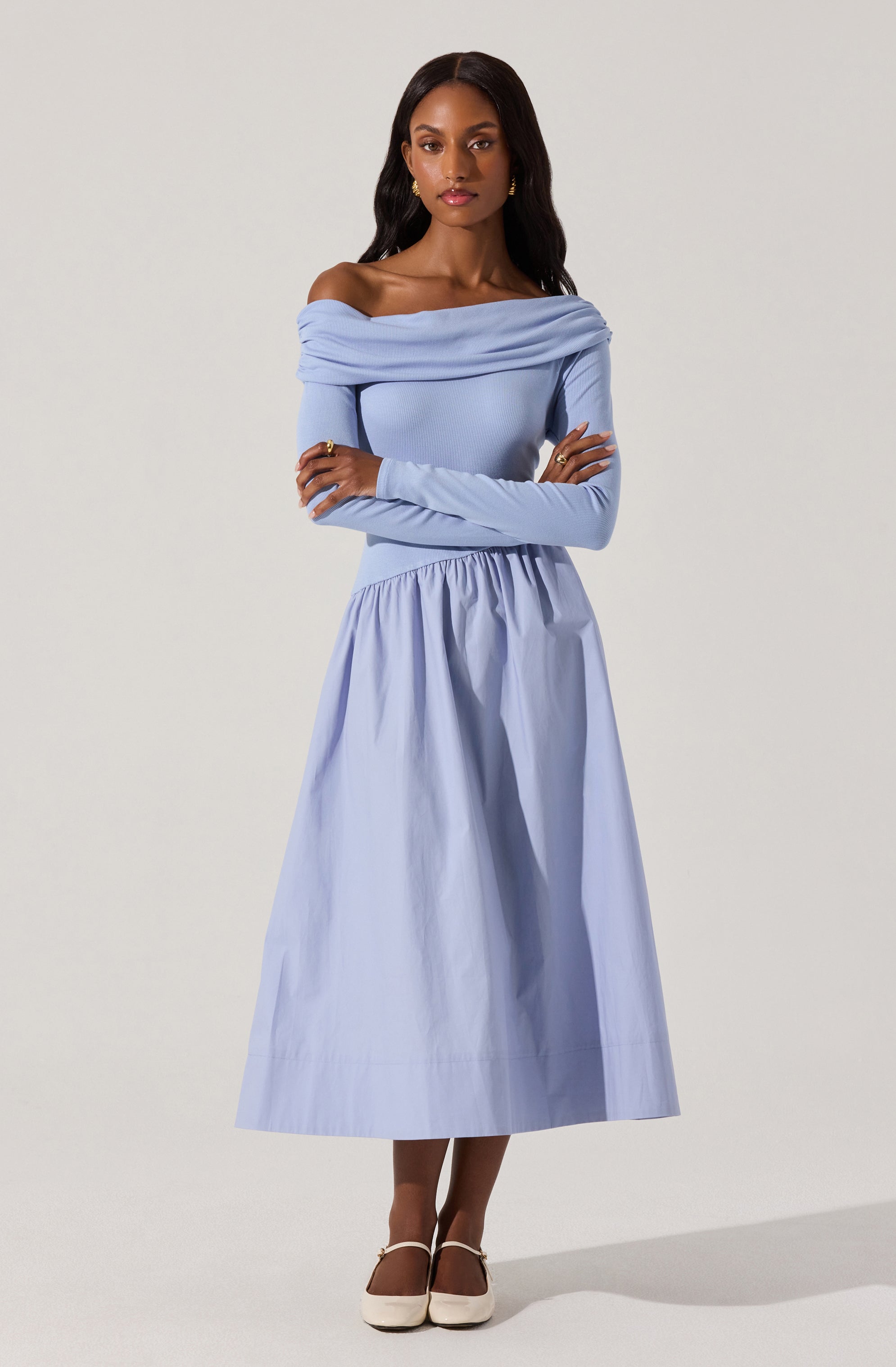 Ls off shoulder dress-Aljck