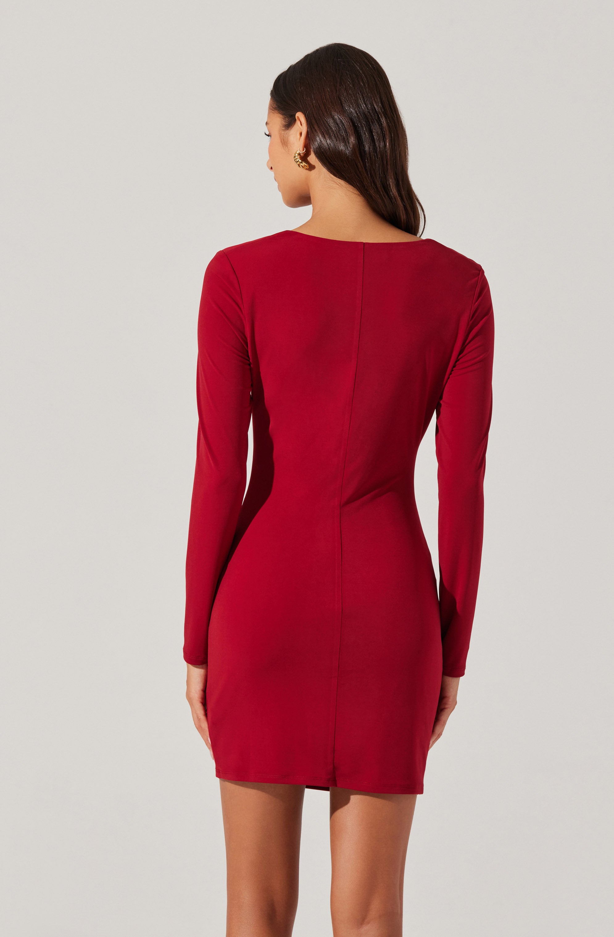 Cowl Neck Mini Dress-Aljck