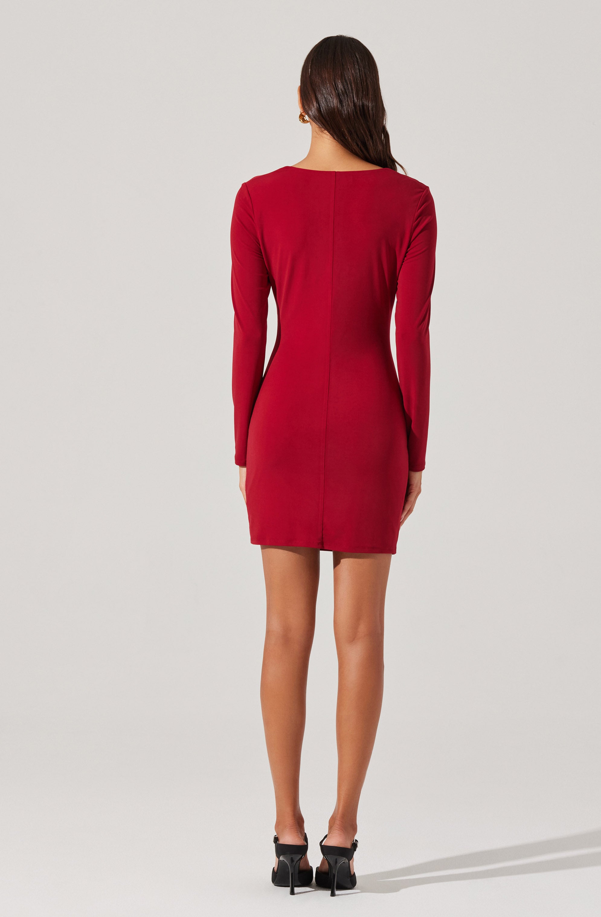 Cowl Neck Mini Dress-Aljck