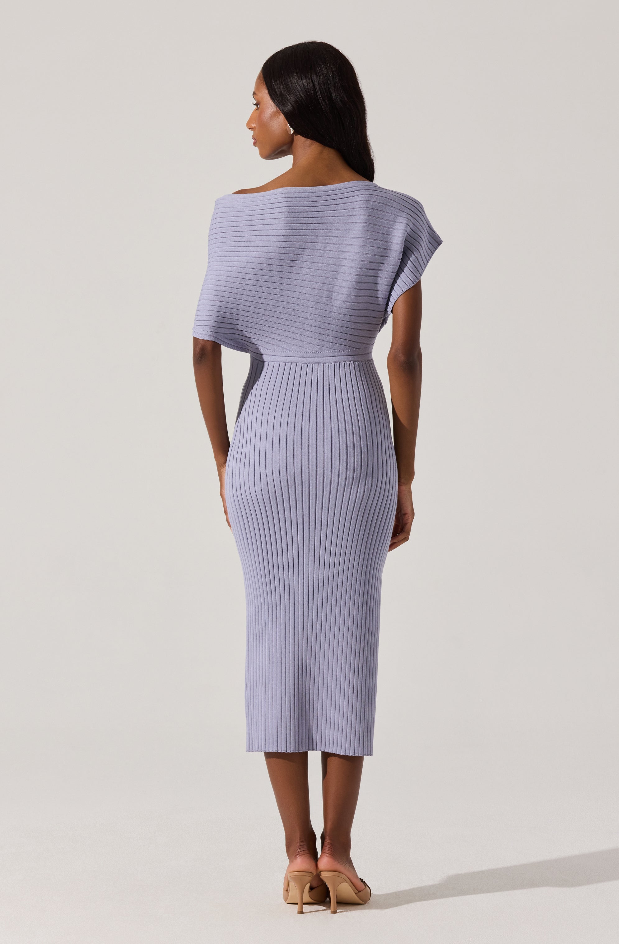 Wide ribbed sweater dress-Aljck