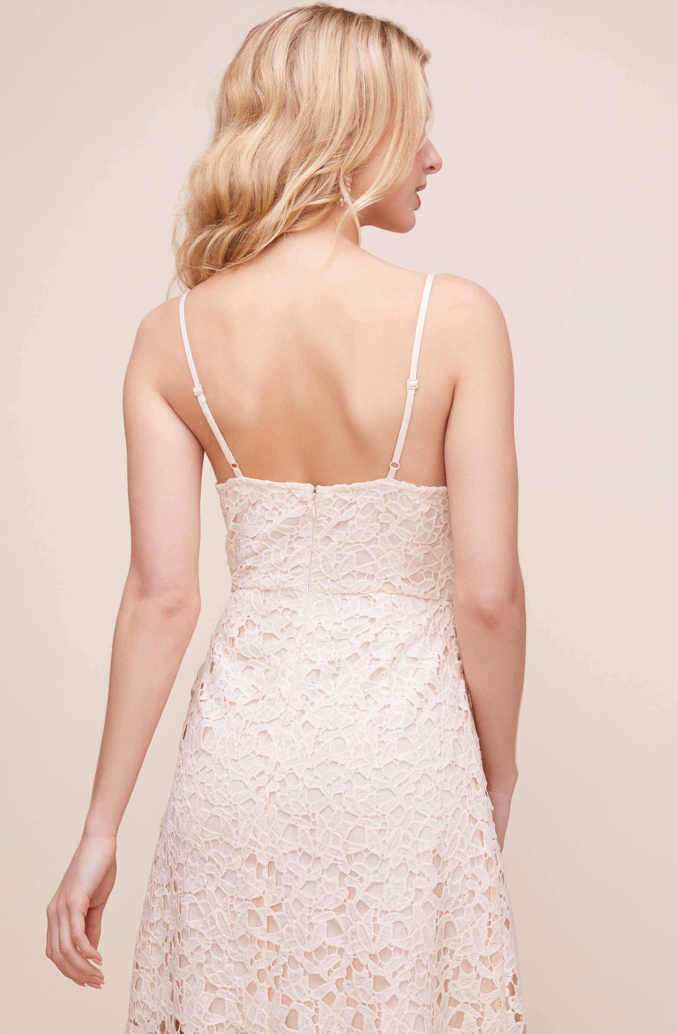 Lace A Line Midi Dress-Aljck