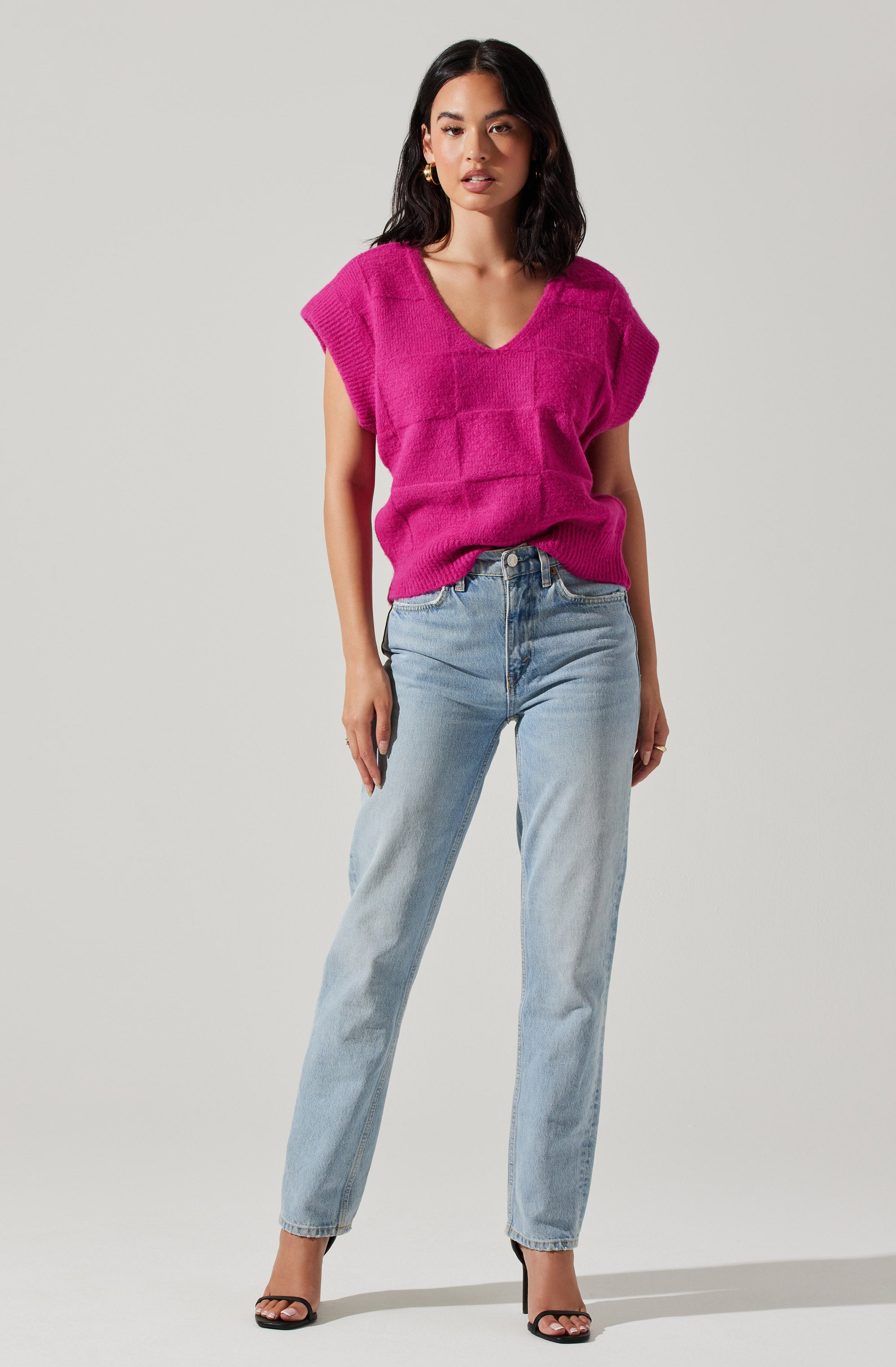 Checkered Sweater Vest-Aljck