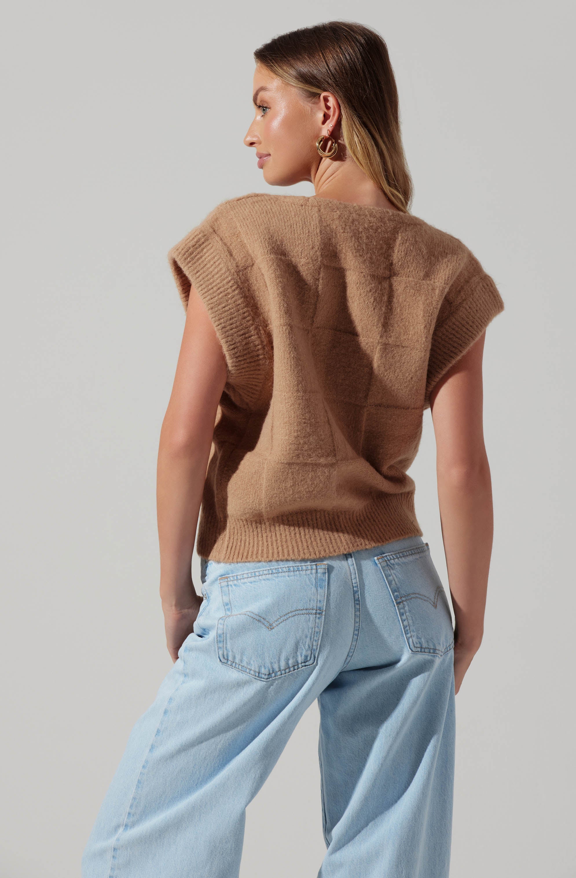 Checkered Sweater Vest-Aljck