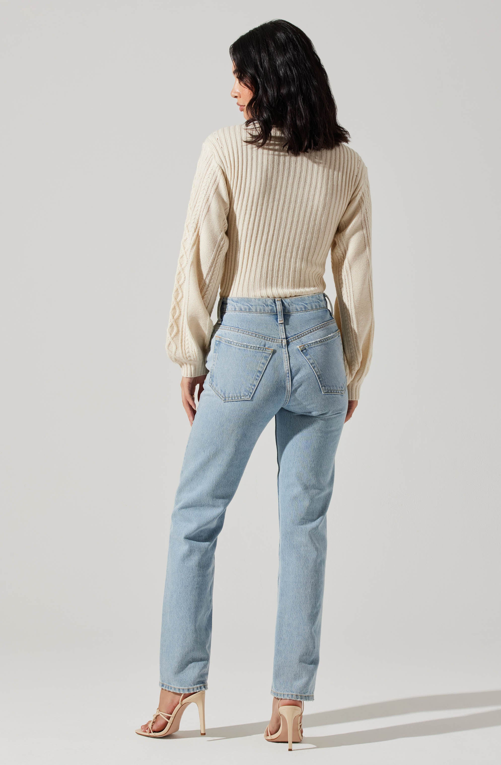 Mock Neck Bolero Sweater-Aljck