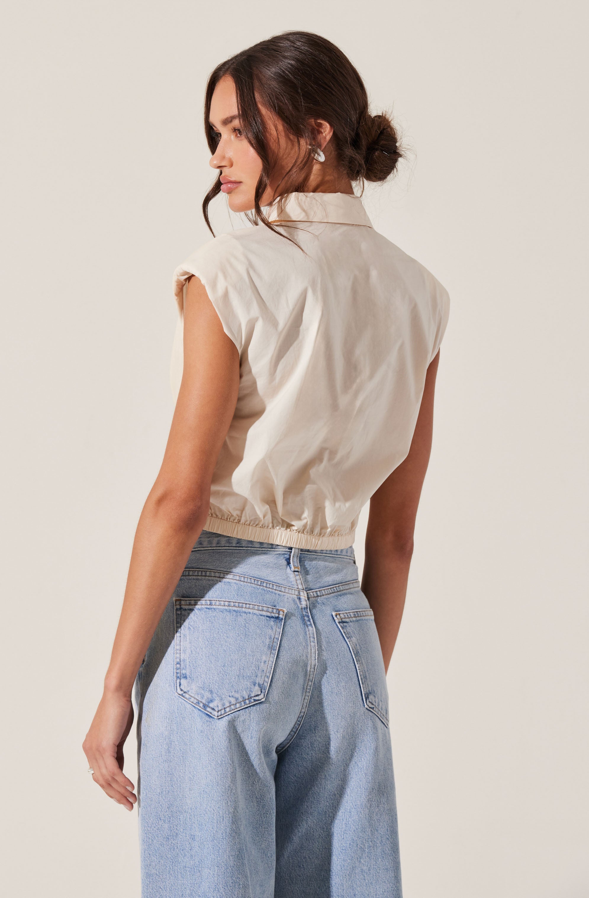 Twist Front Button Up Top-Aljck