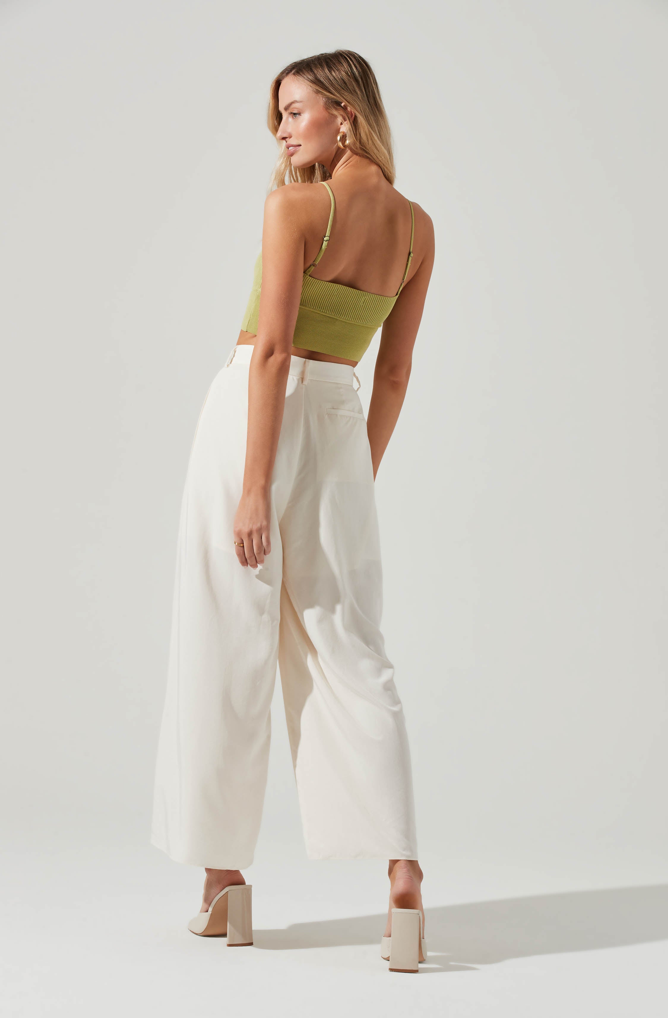 Pleated Front Wide Leg Trouser-Aljck