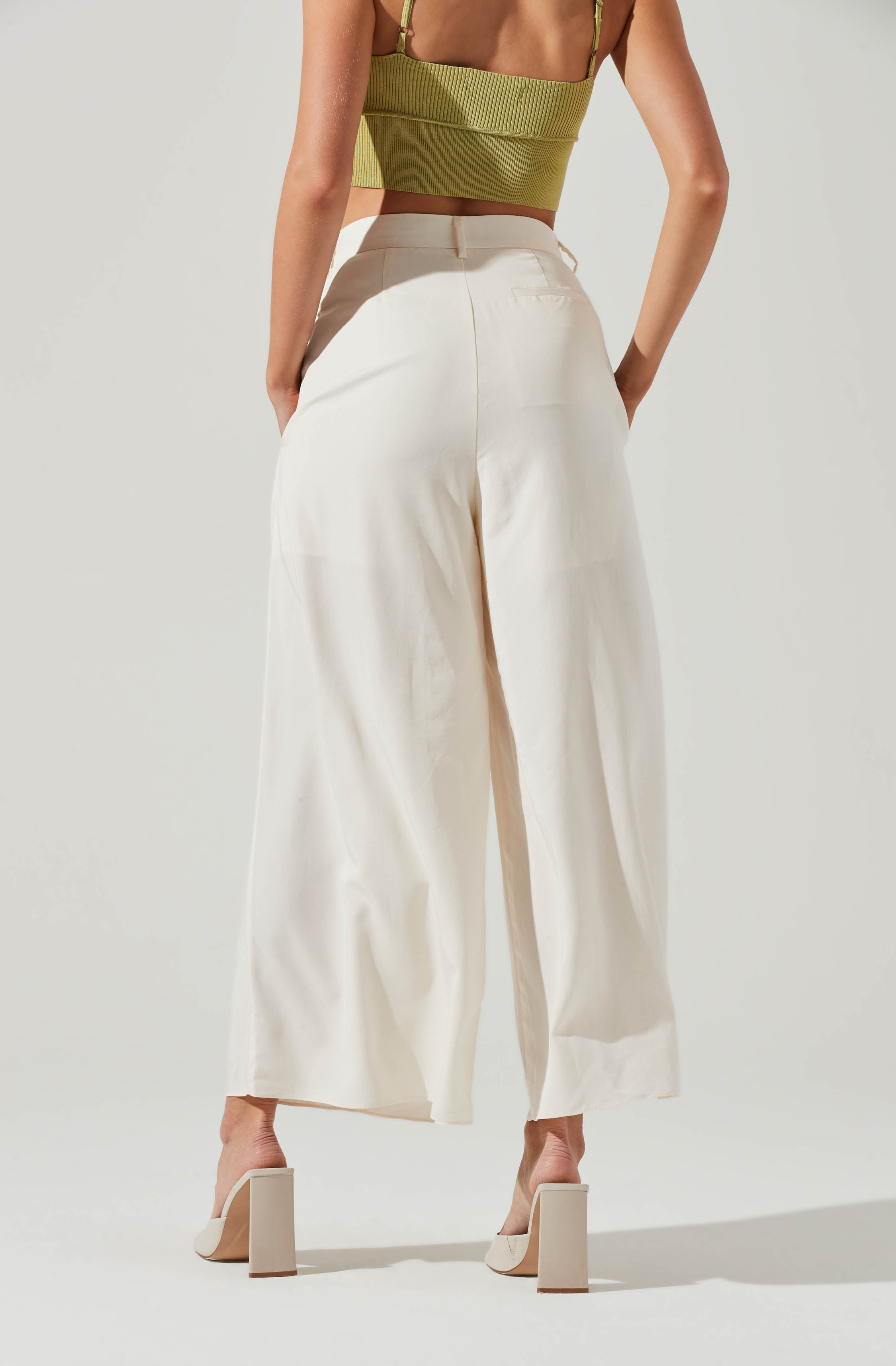 Pleated Front Wide Leg Trouser-Aljck