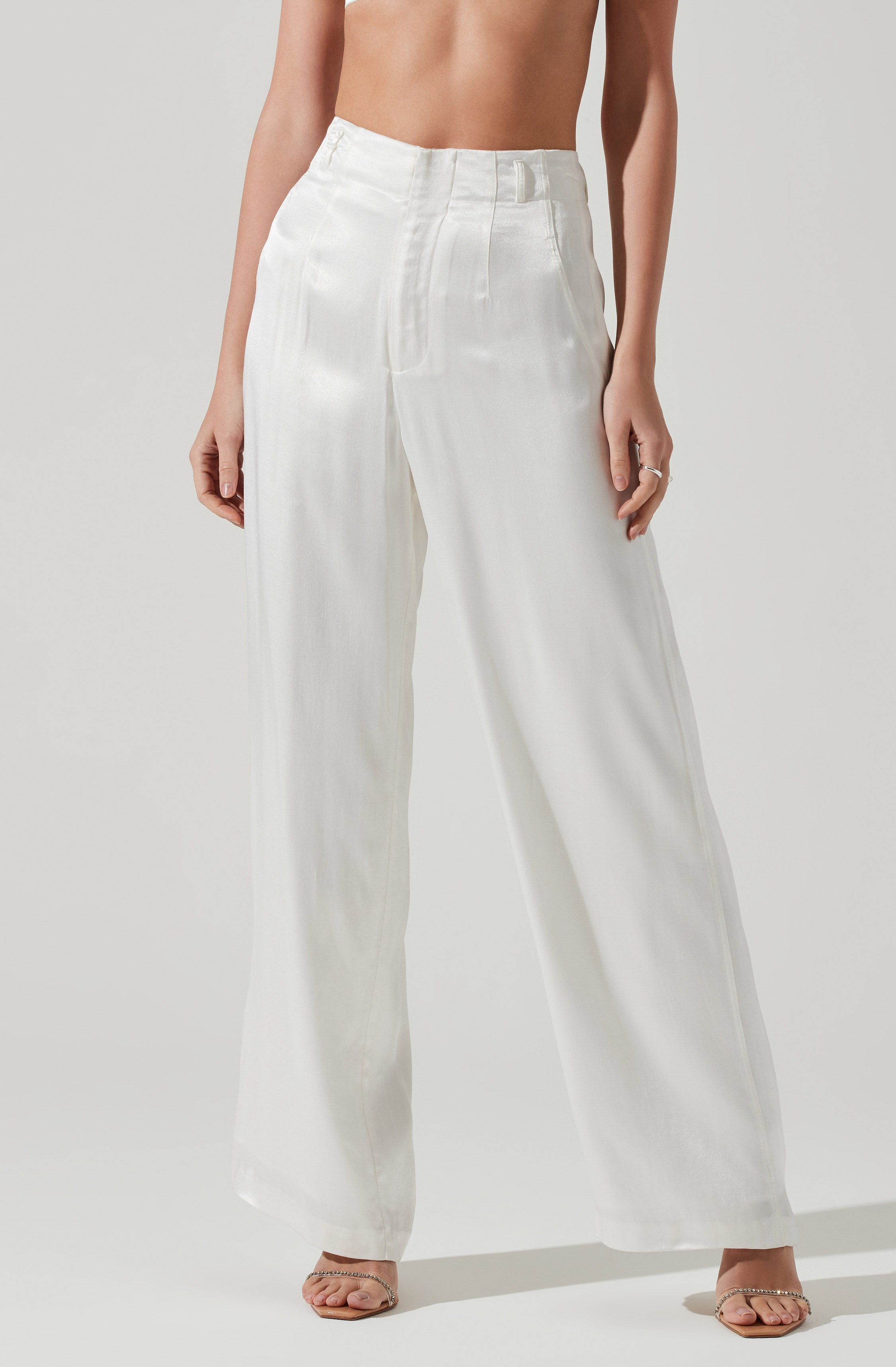 Brigitta Satin Wide Leg Pants-Aljck
