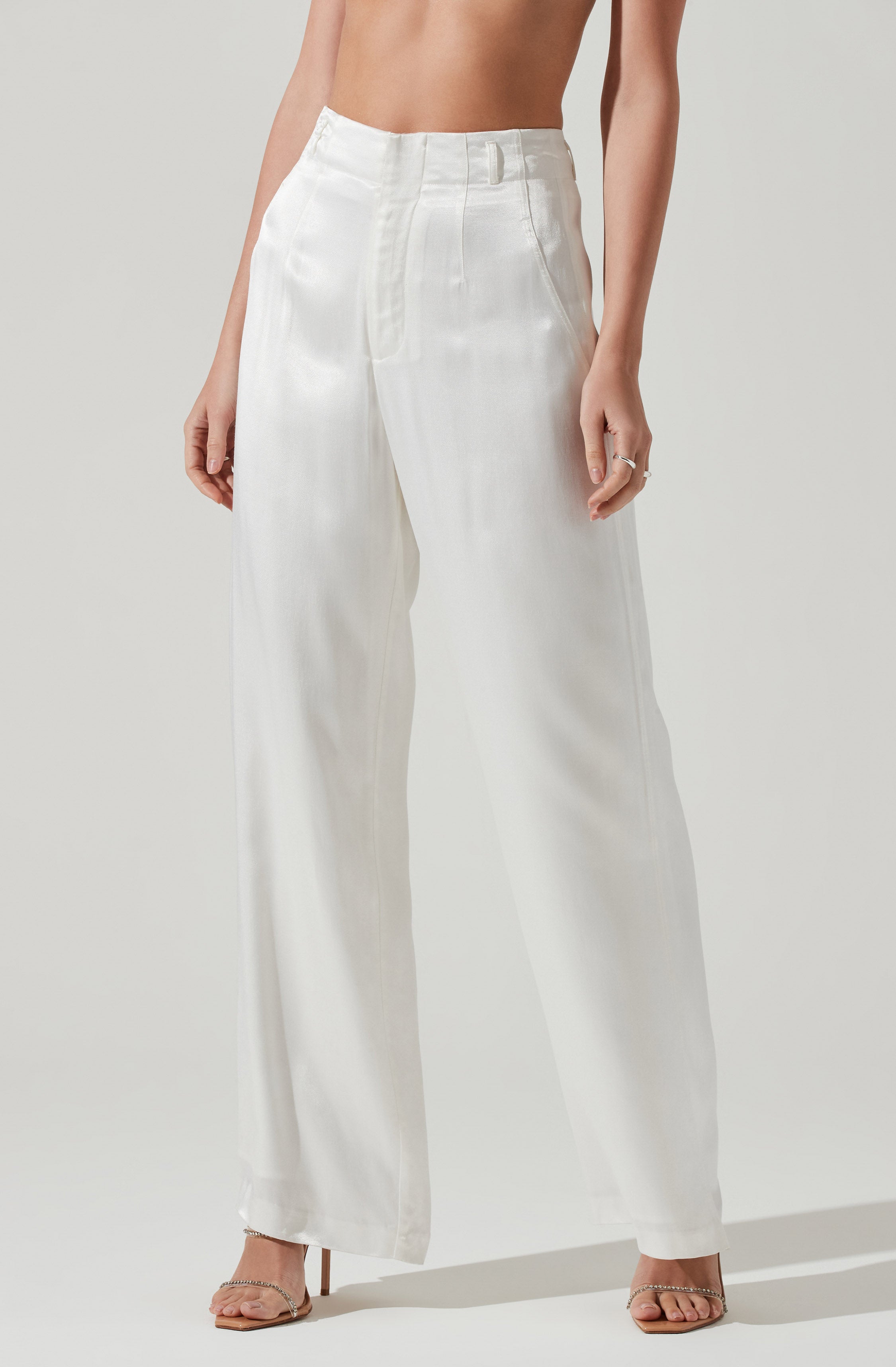 Brigitta Satin Wide Leg Pants-Aljck