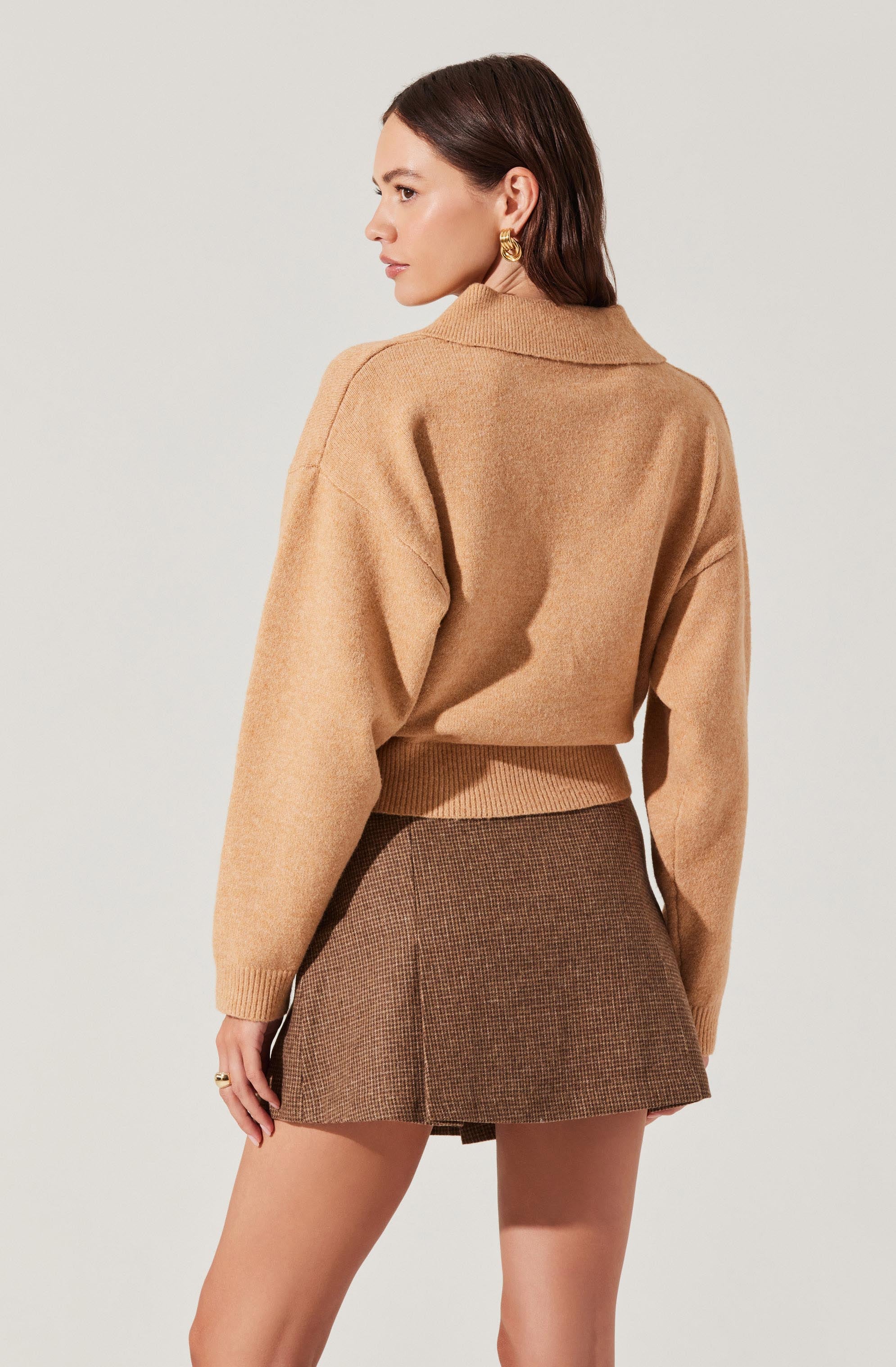 Pleated Wool Blend Skort-Aljck