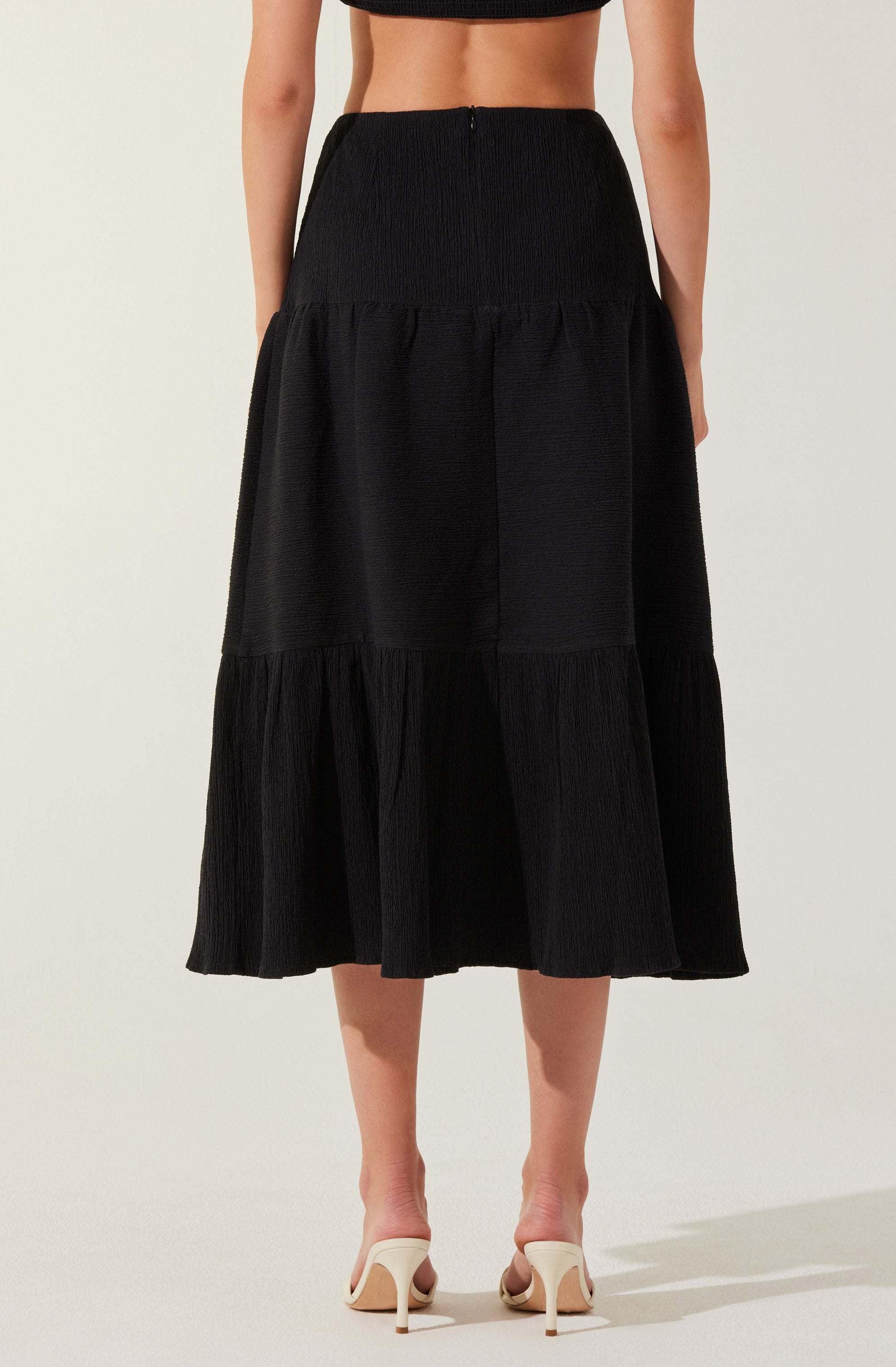 Tiered Midi Skirt-Aljck