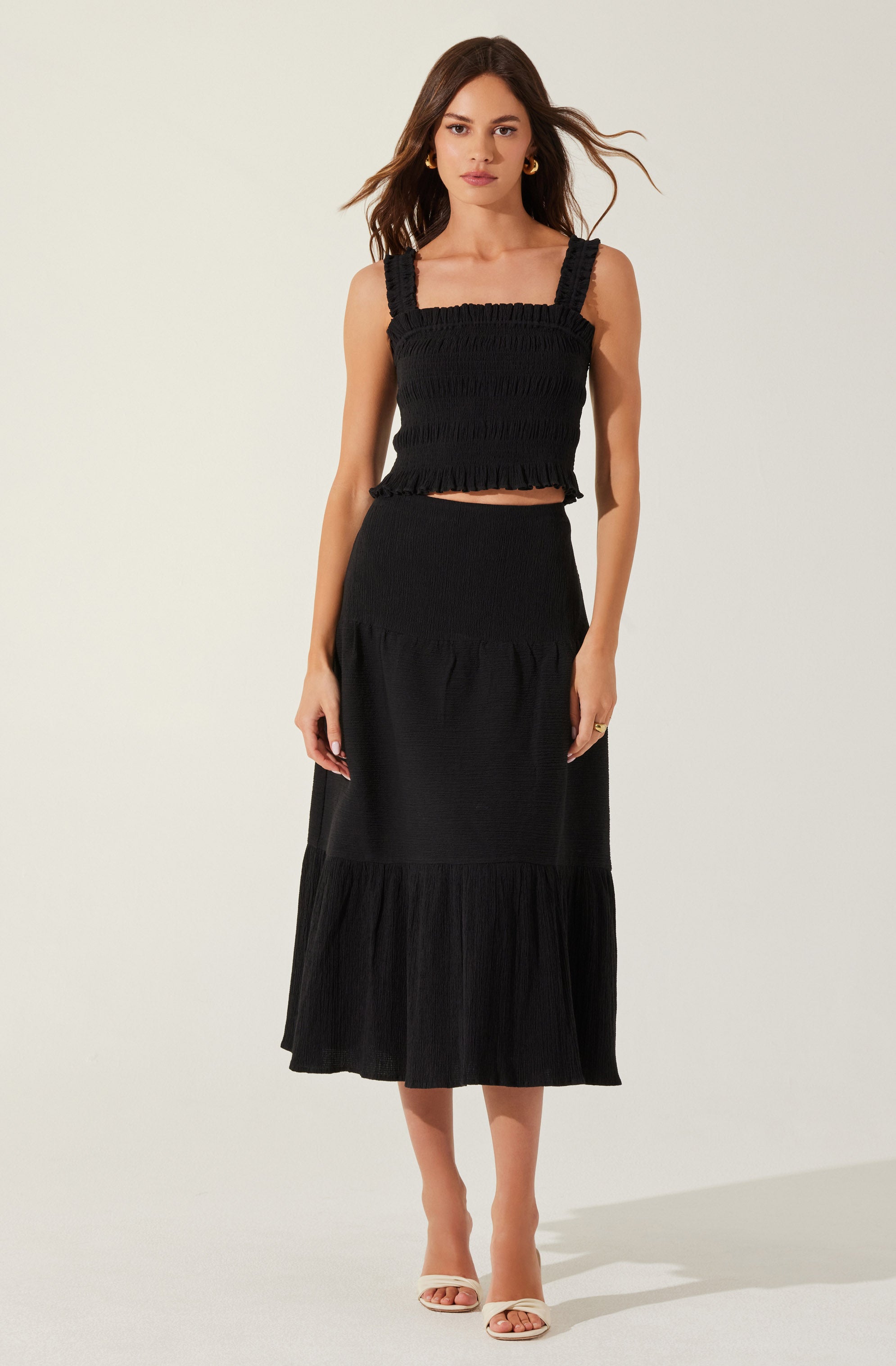 Tiered Midi Skirt-Aljck