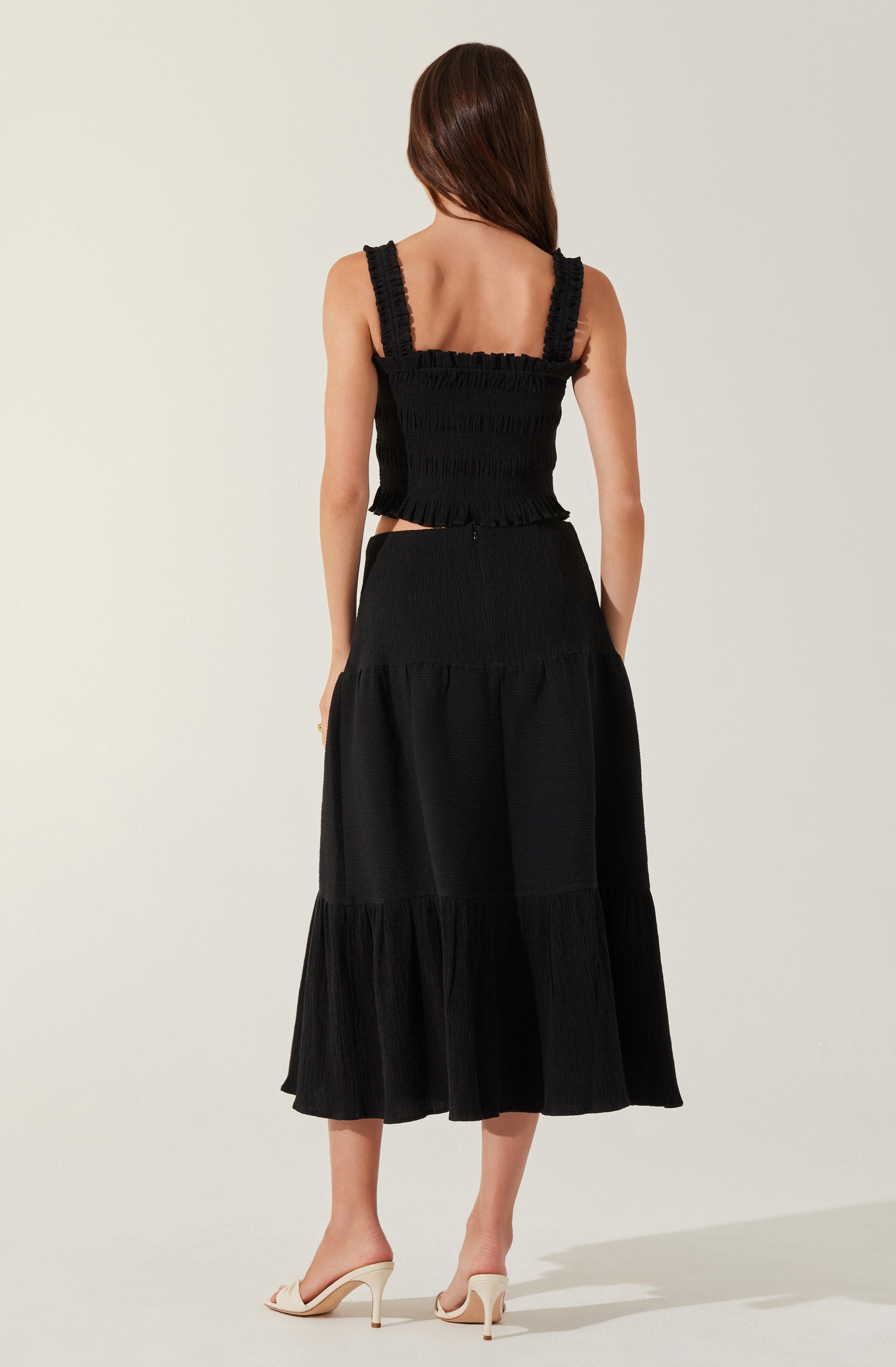 Tiered Midi Skirt-Aljck