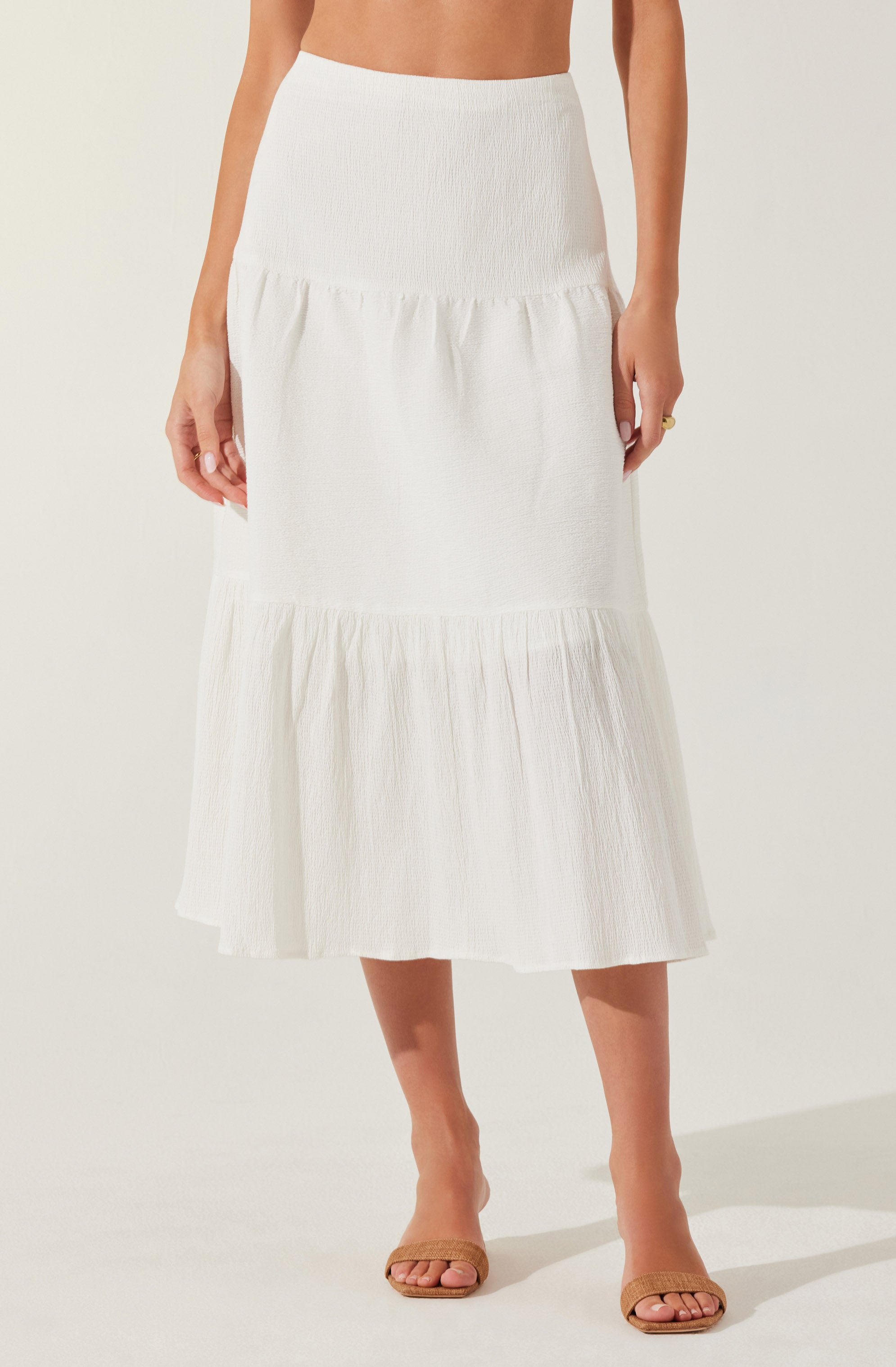 Tiered Midi Skirt-Aljck