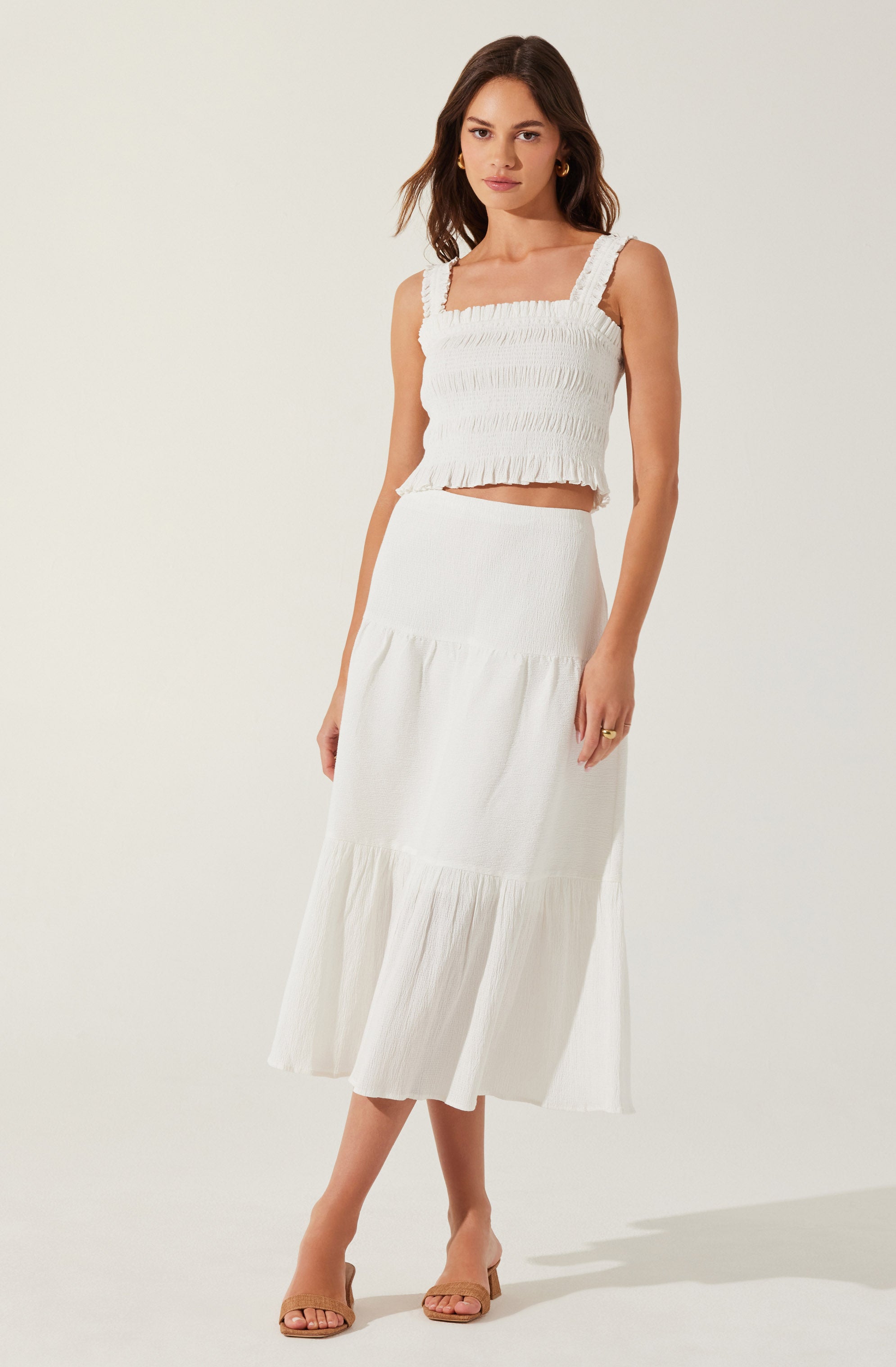 Tiered Midi Skirt-Aljck