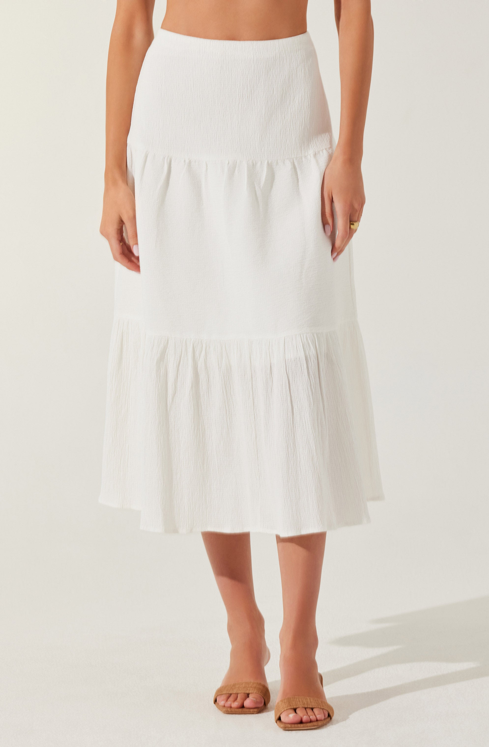 Tiered Midi Skirt-Aljck