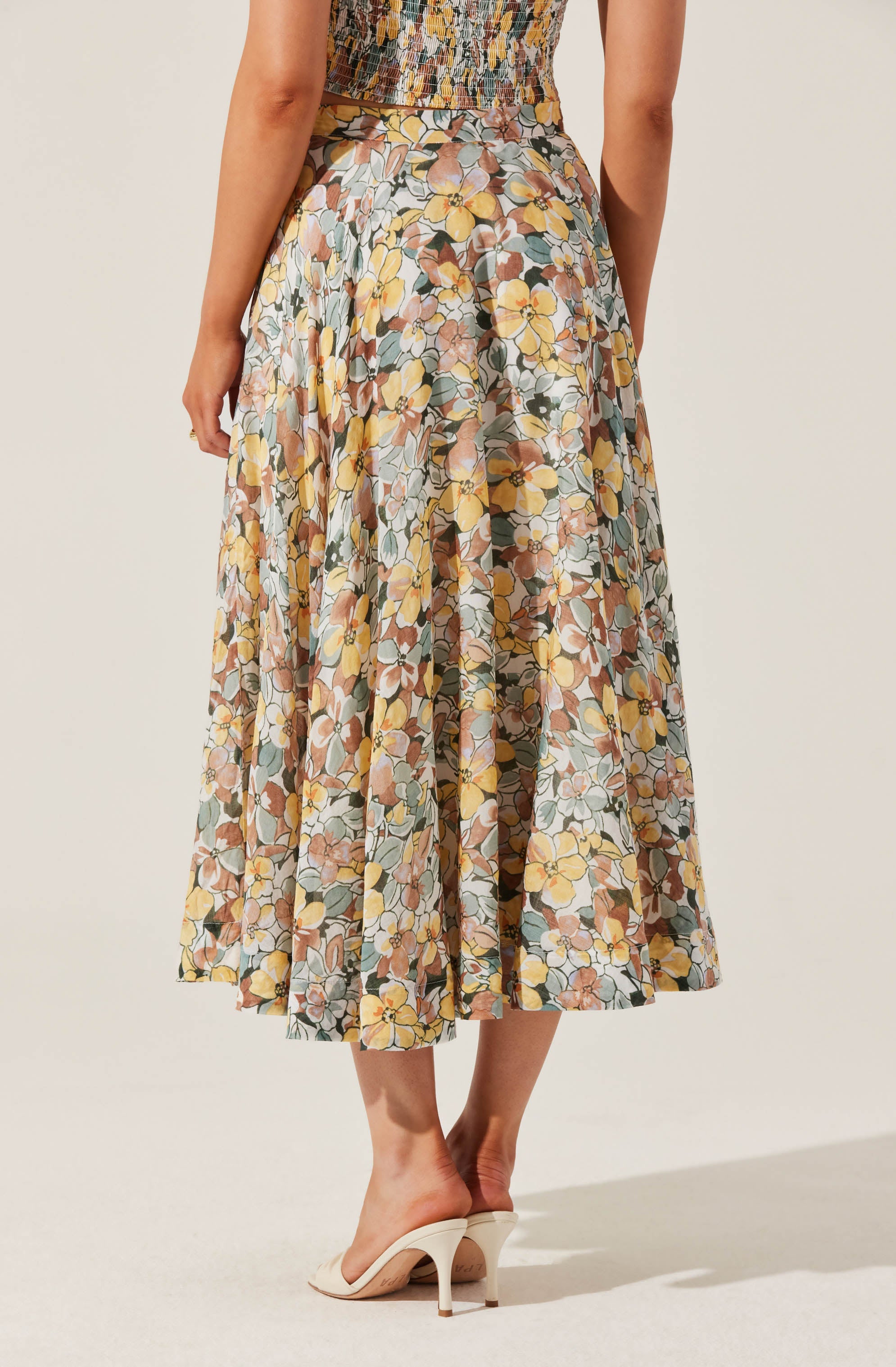 Floral Midi Skirt-Aljck
