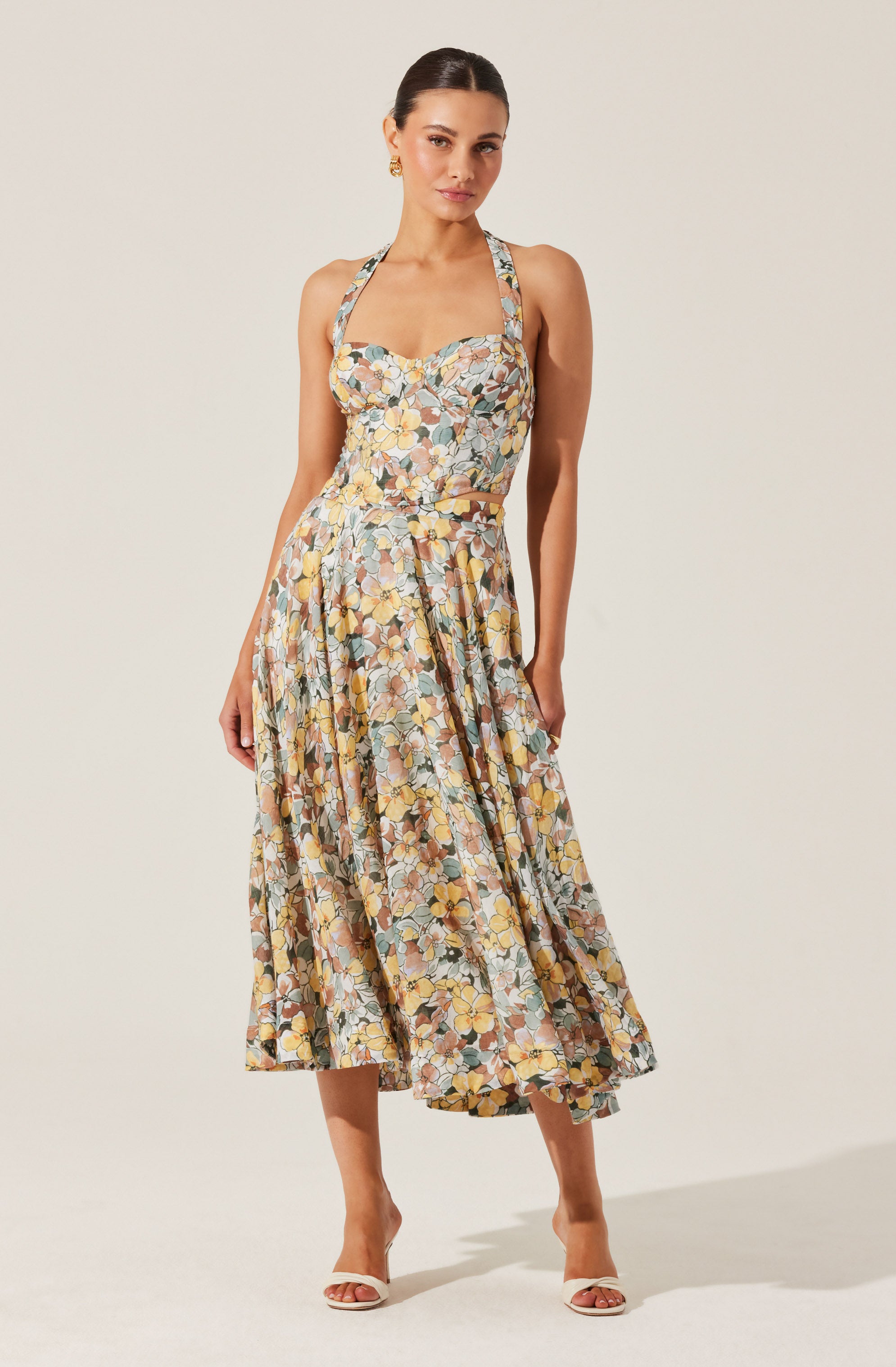Floral Midi Skirt-Aljck