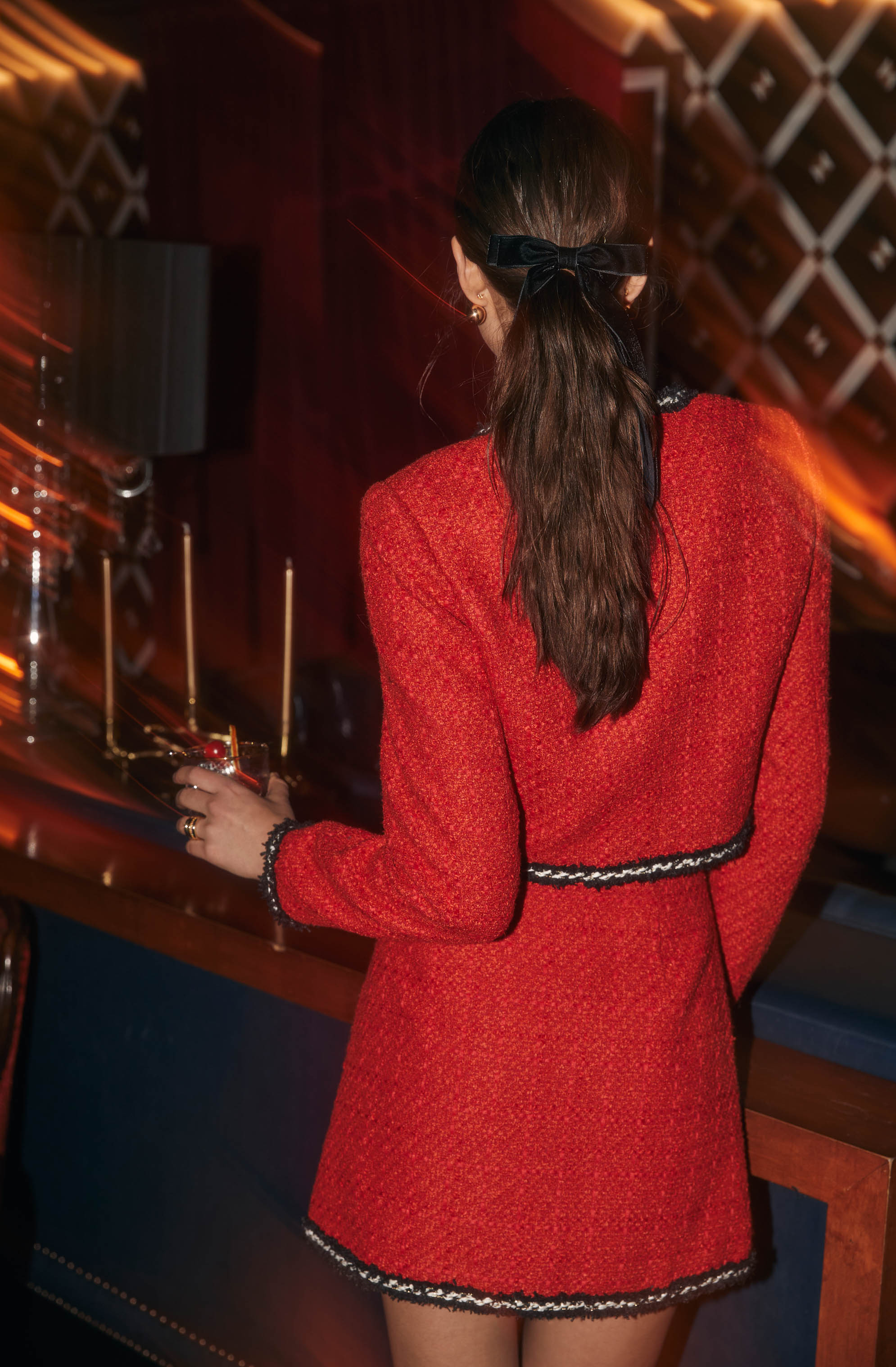 Mavey Tweed Mini Skirt-Aljck