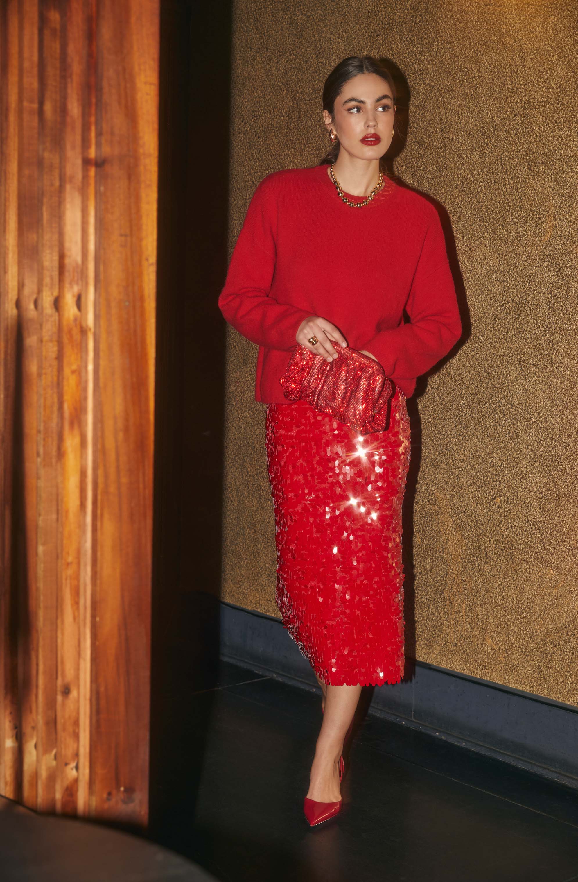 Amos Sequin Midi Skirt-Aljck