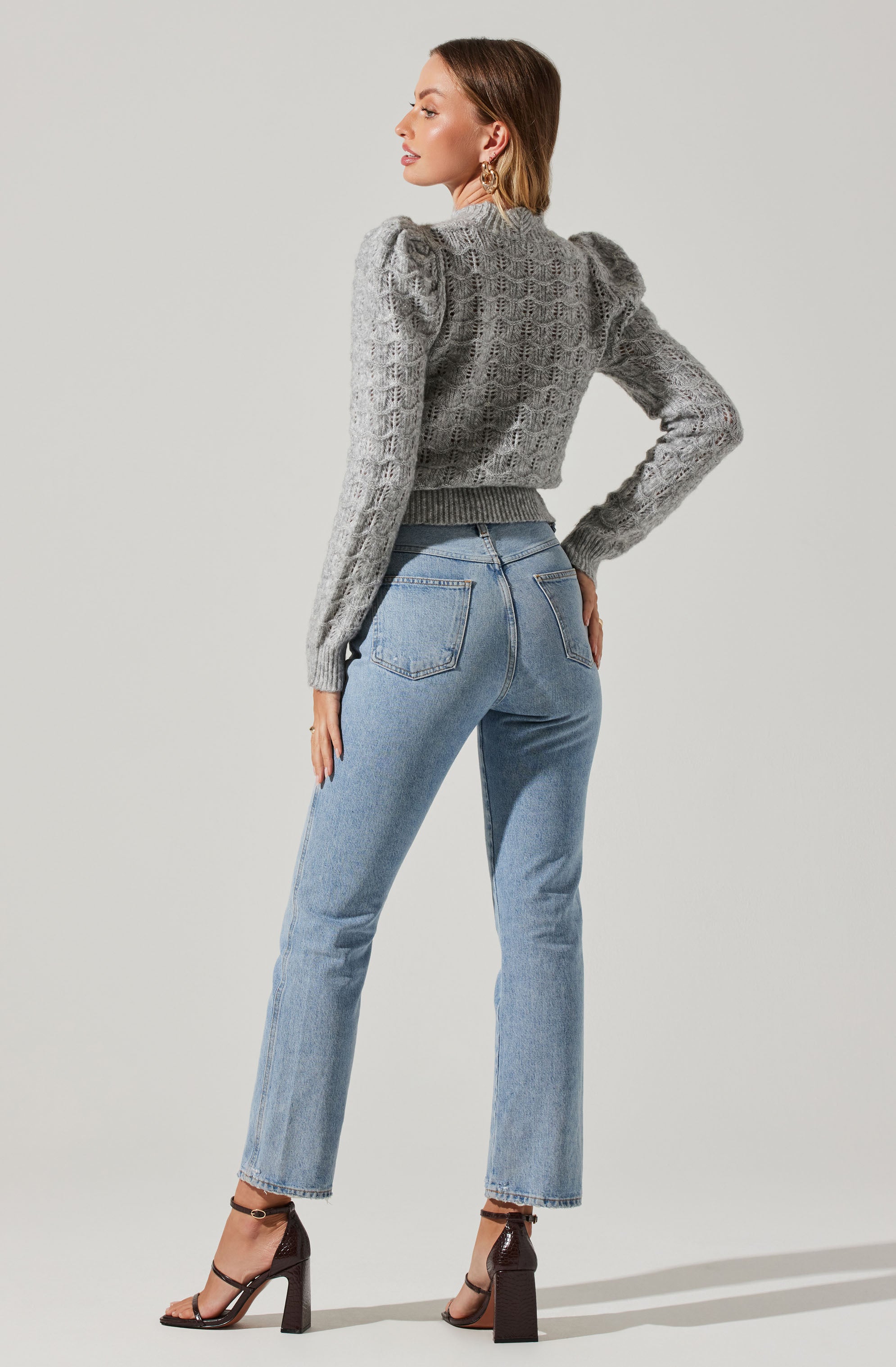 Puff Sleeve Sweater-Aljck