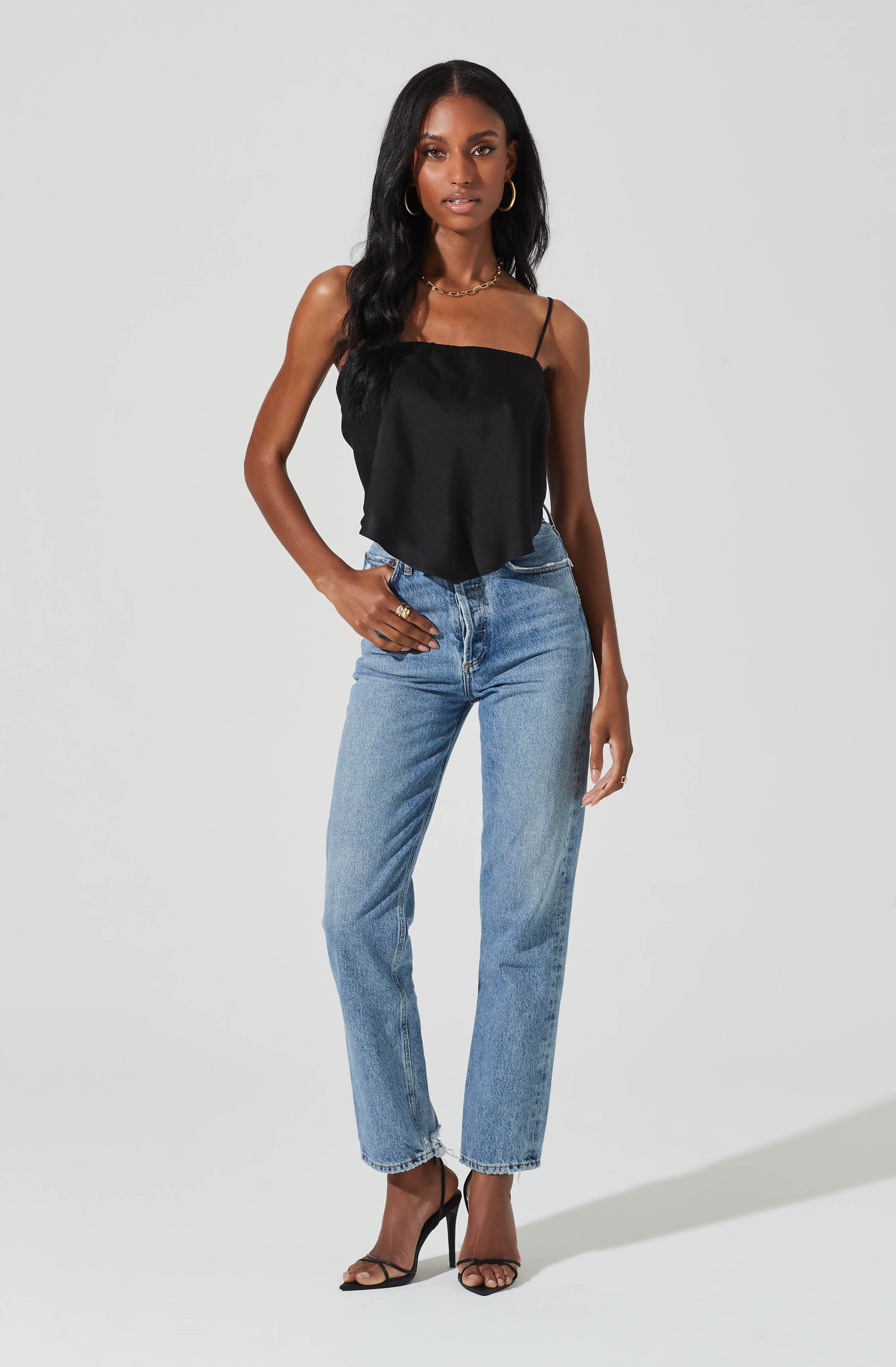 Tie Back Square Neck Cami-Aljck