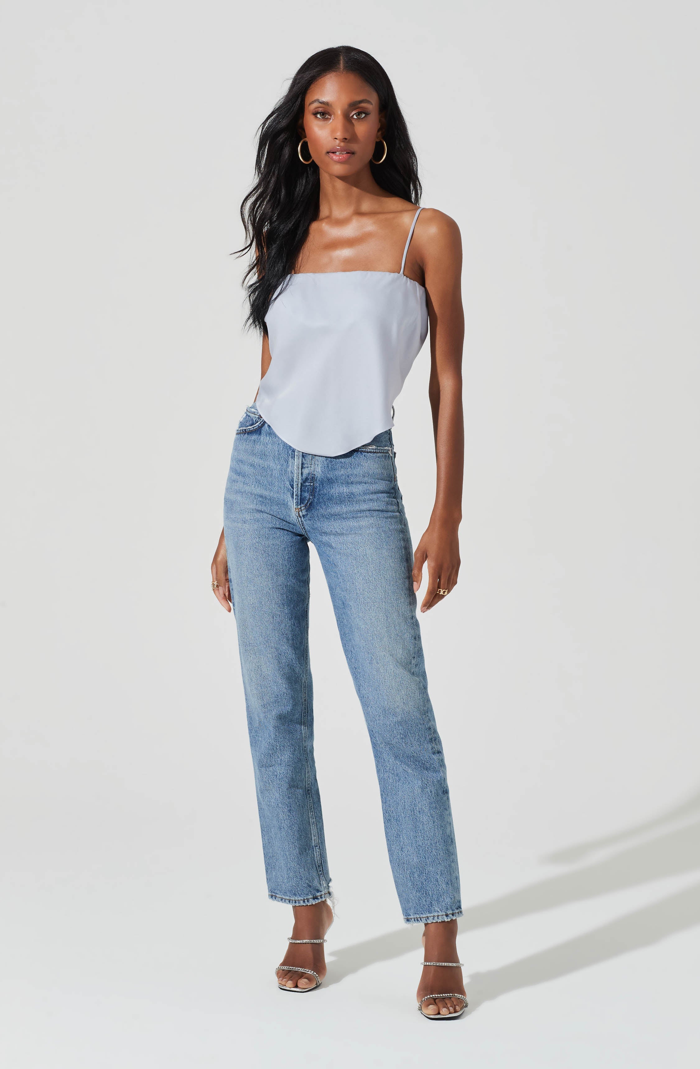 Tie Back Square Neck Cami-Aljck