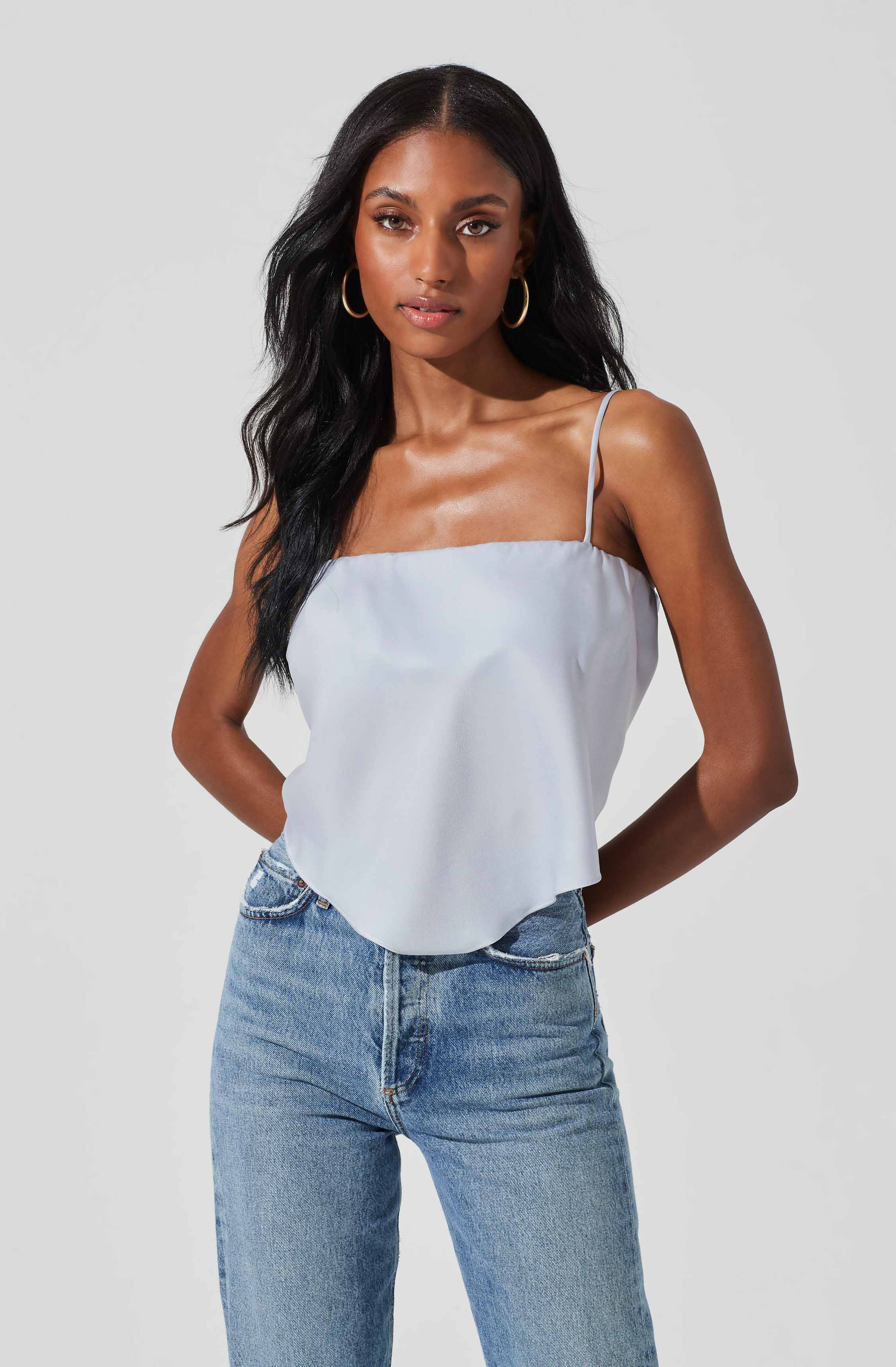 Tie Back Square Neck Cami-Aljck