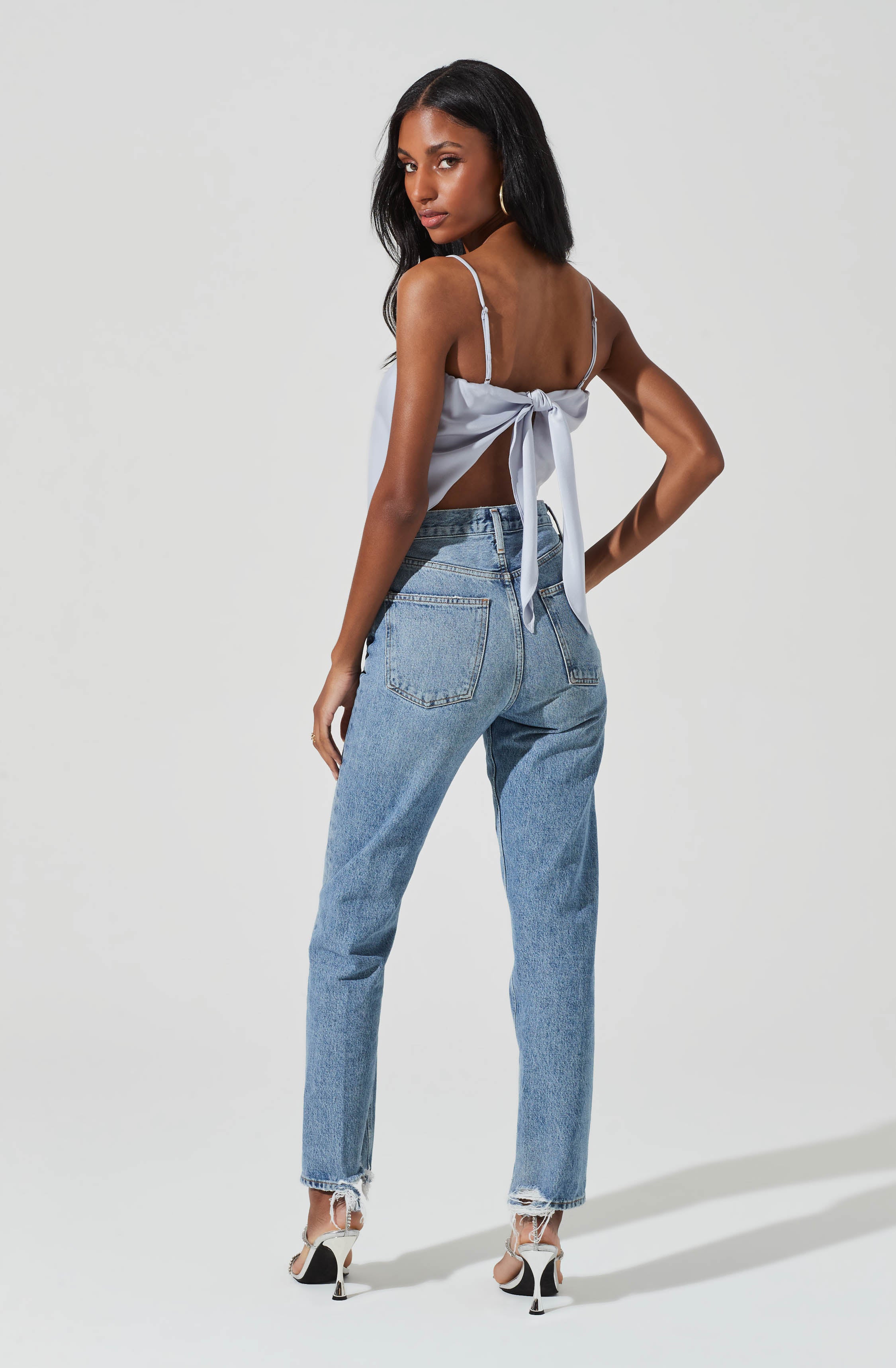 Tie Back Square Neck Cami-Aljck