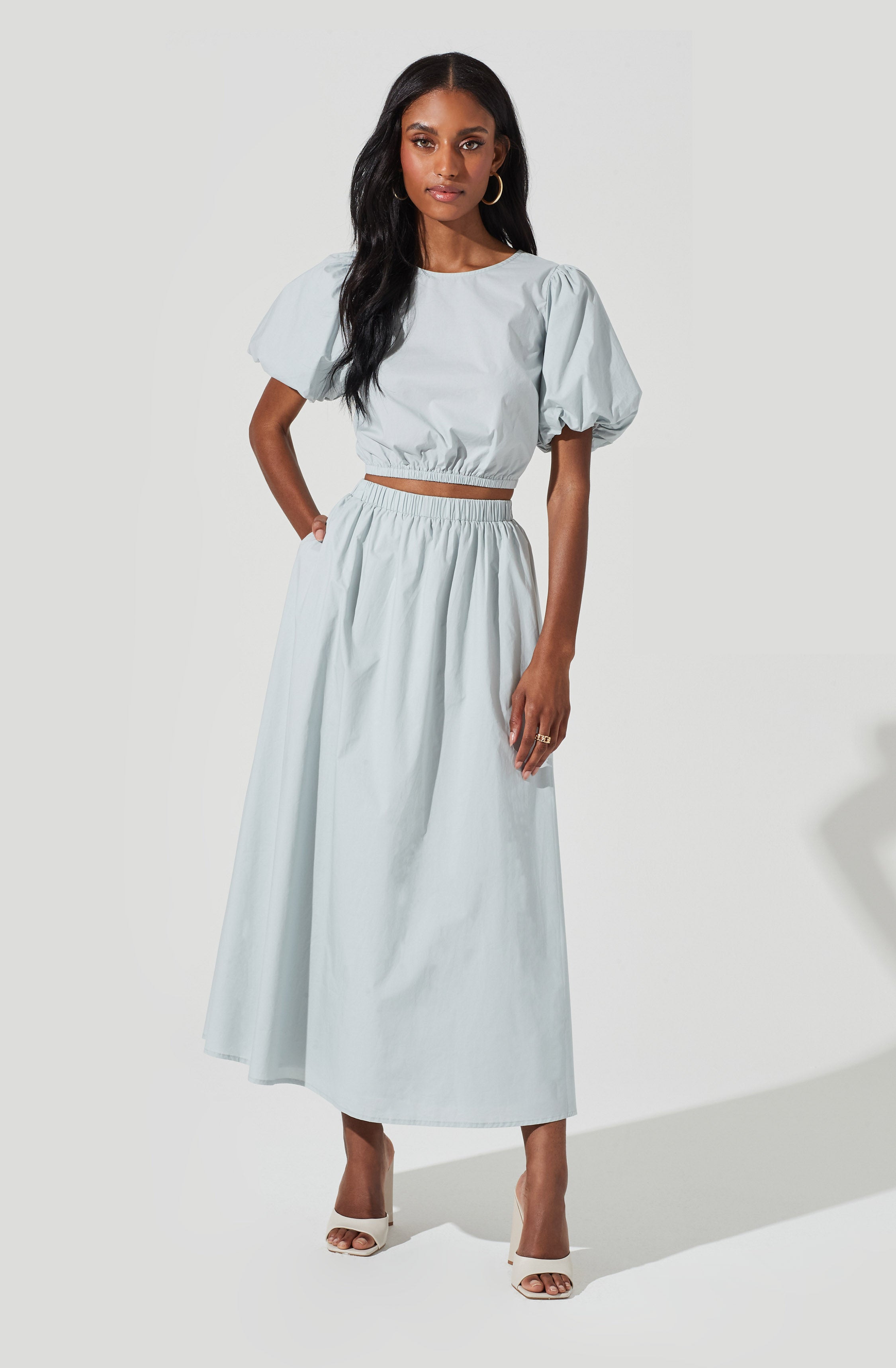 Lace Up Poplin Top-Aljck