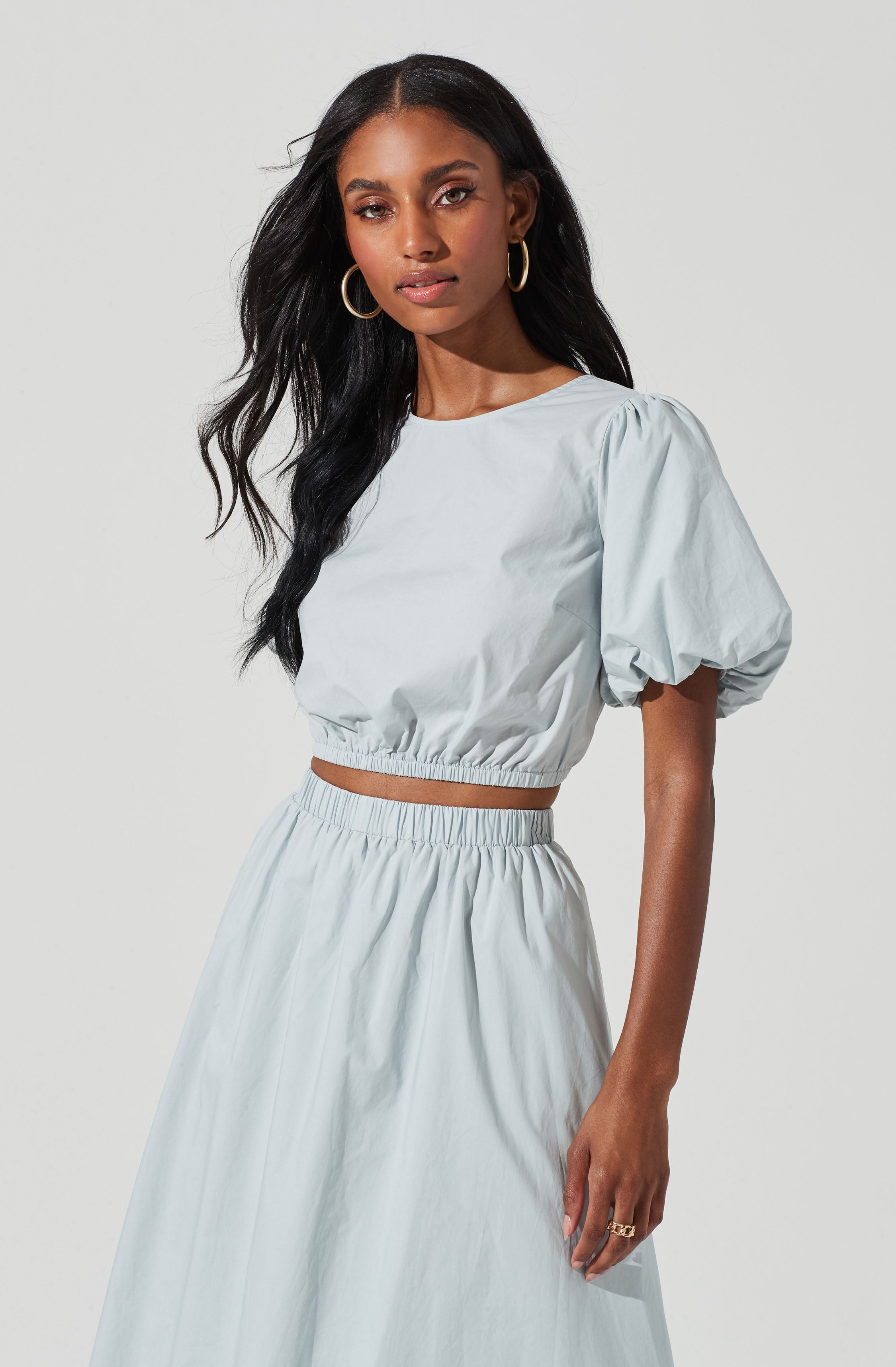 Lace Up Poplin Top-Aljck