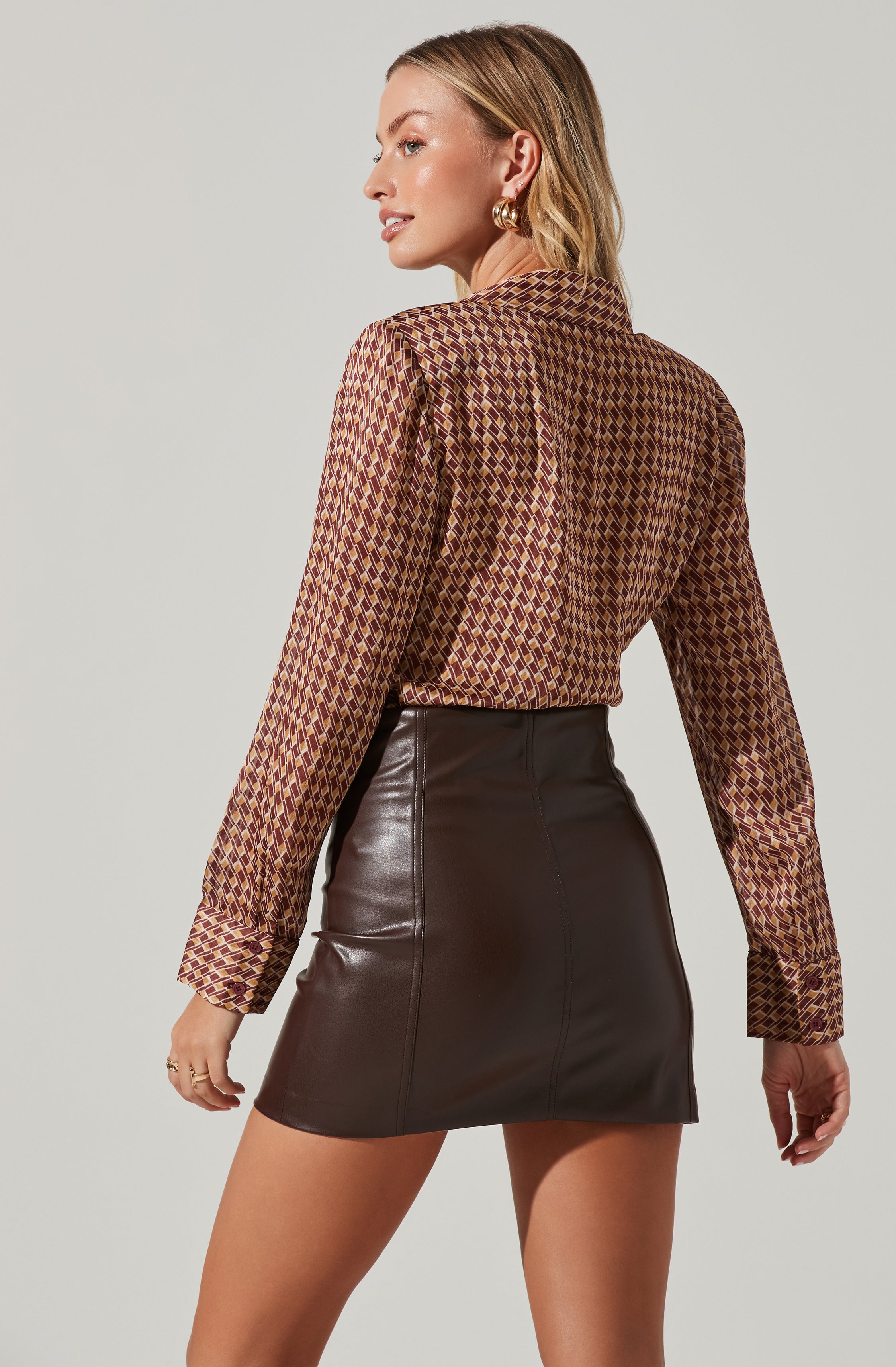 Ruched Button Up Top-Aljck