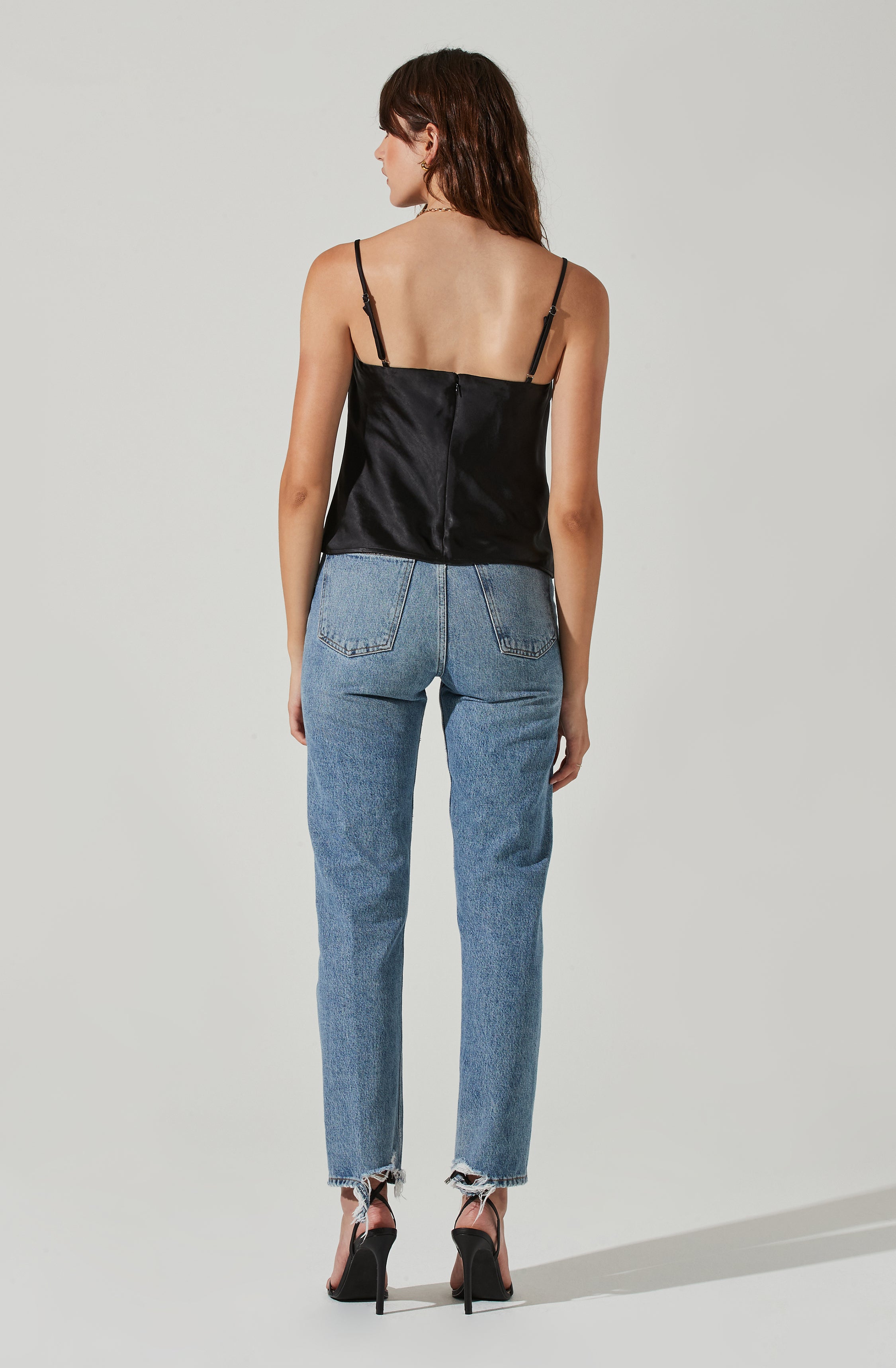 Satin Cowl Neck Cami-Aljck