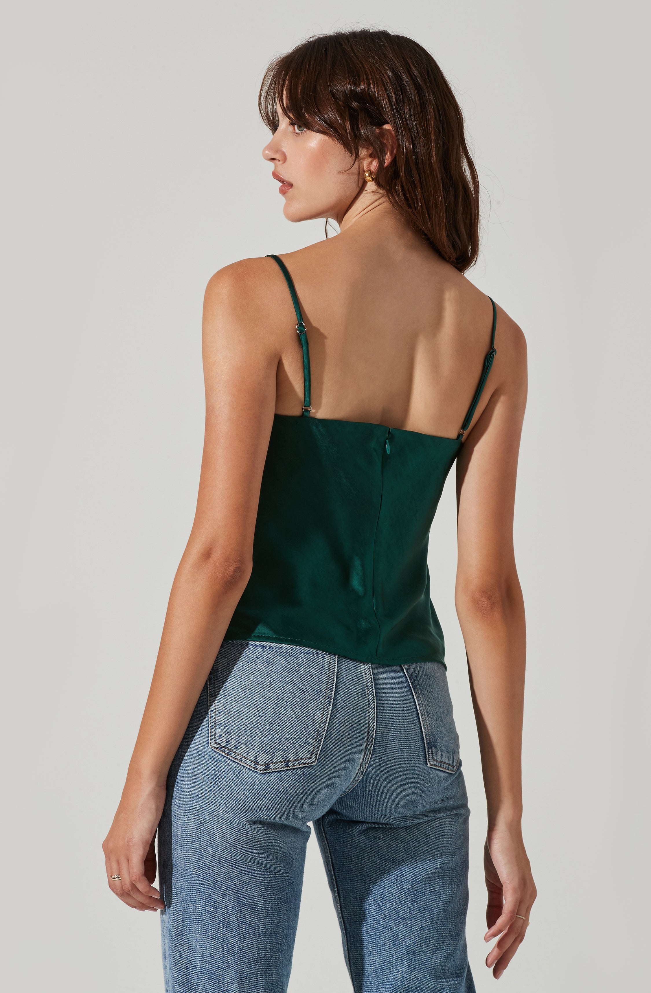 Satin Cowl Neck Cami-Aljck