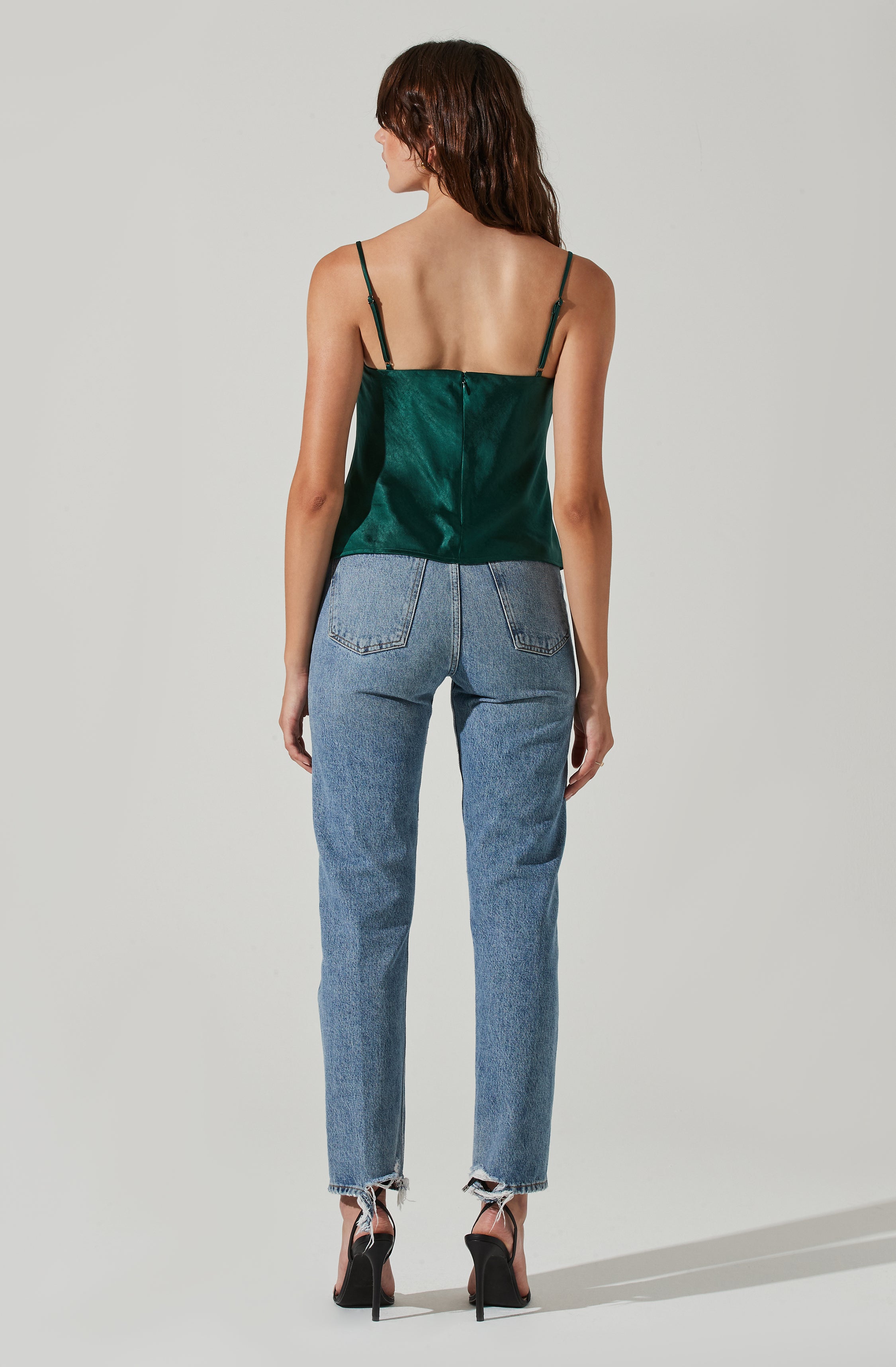 Satin Cowl Neck Cami-Aljck