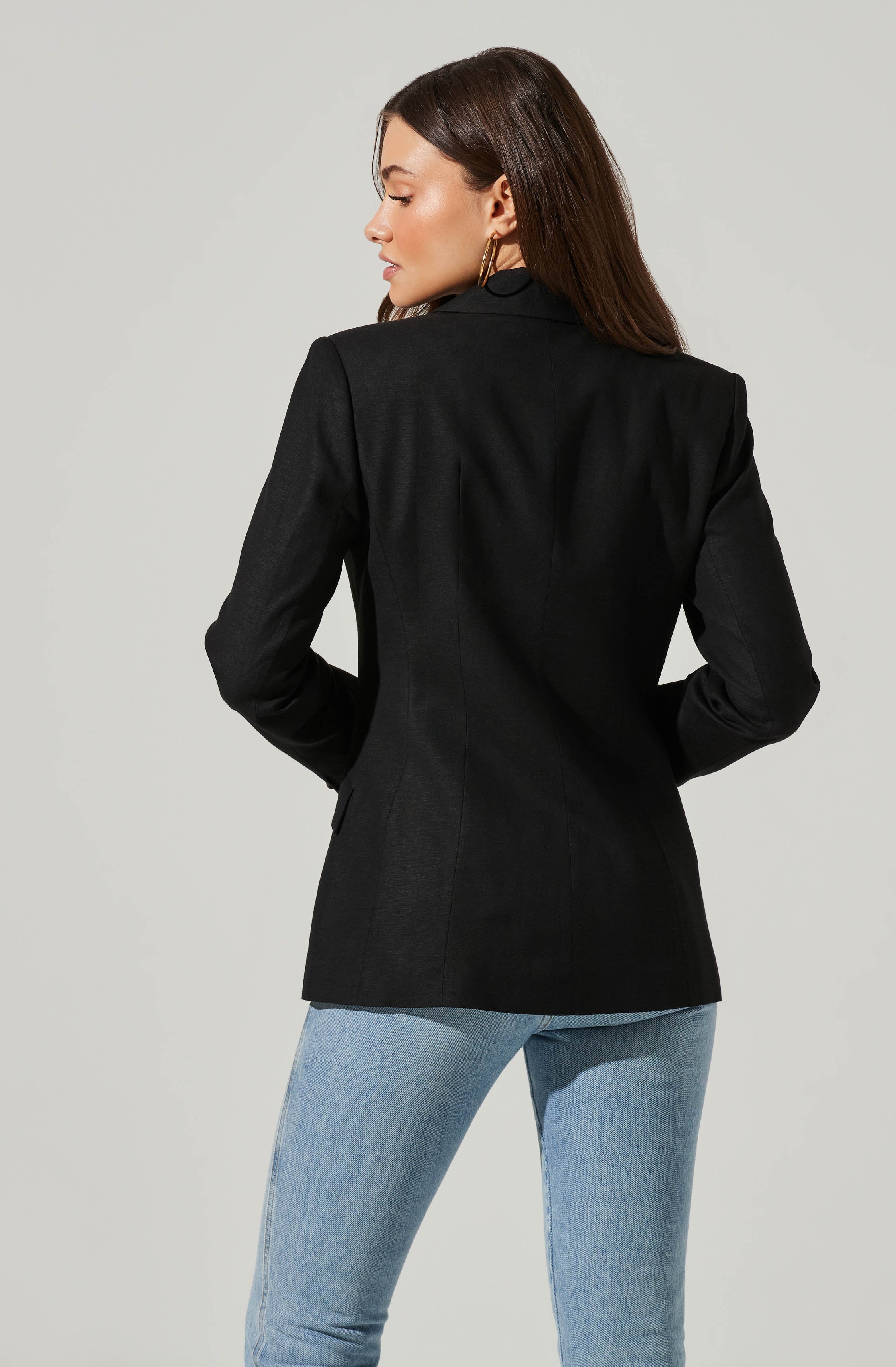 Fitted Buttoned Blazer-Aljck