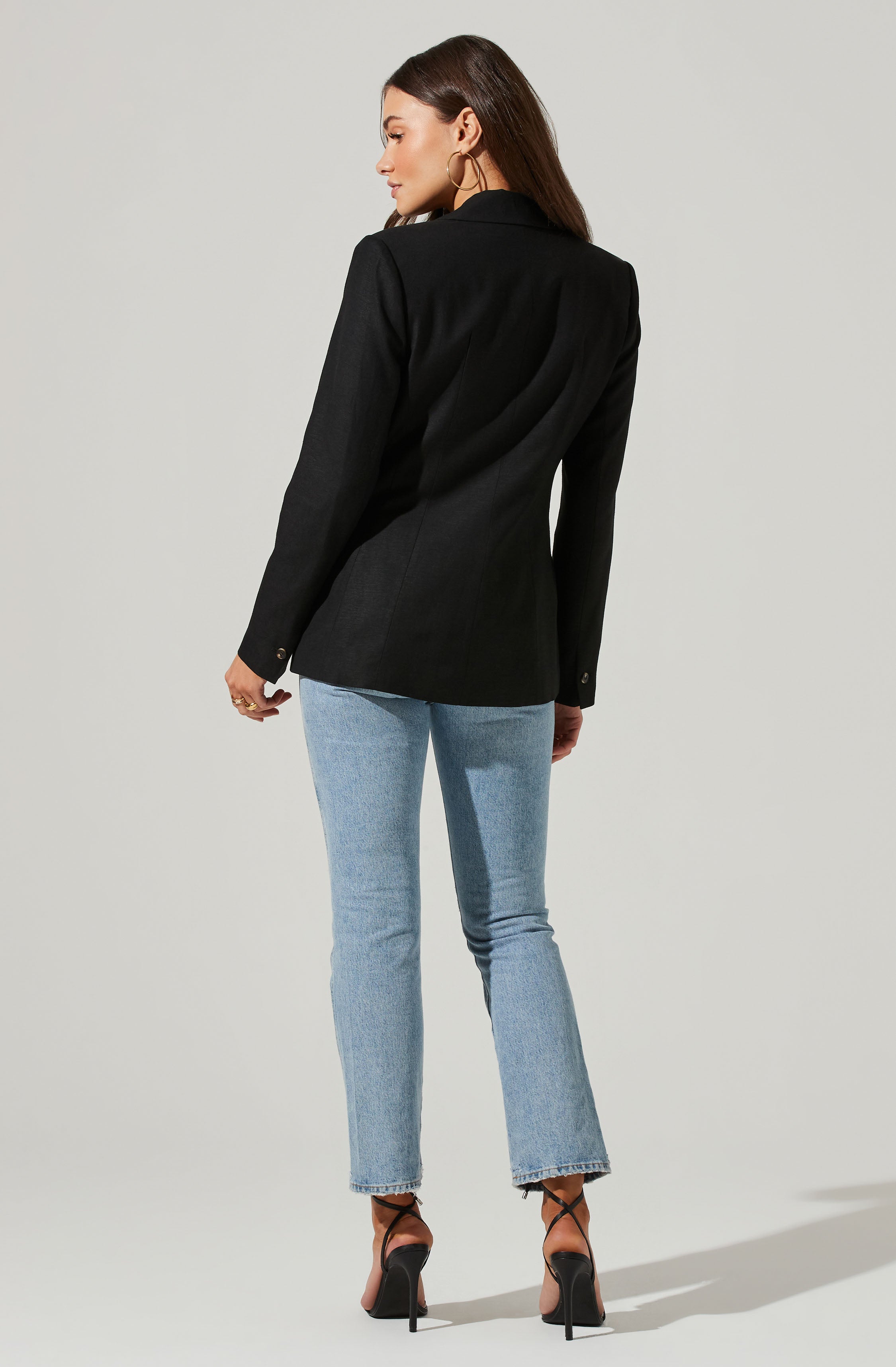 Fitted Buttoned Blazer-Aljck