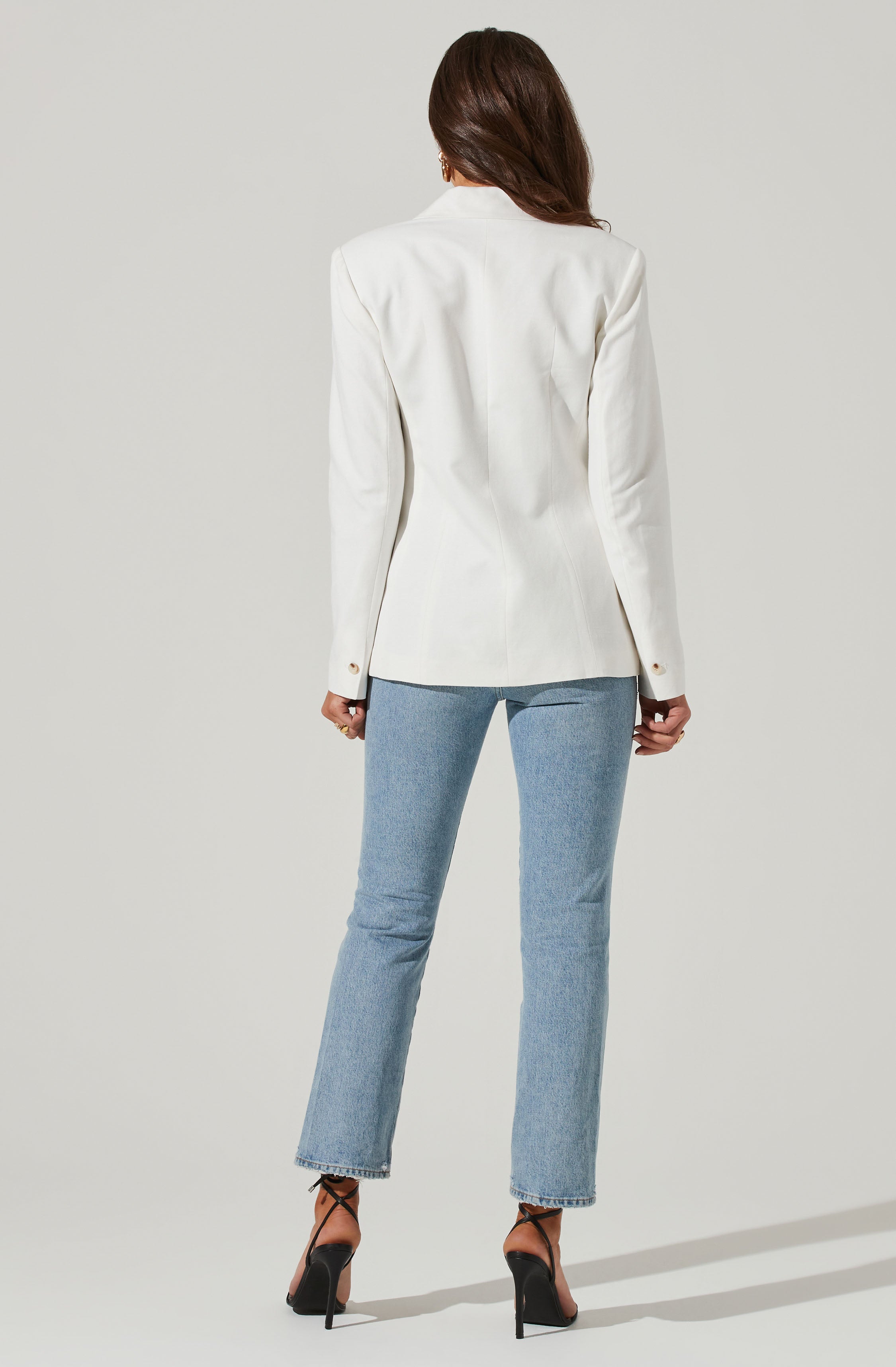 Fitted Buttoned Blazer-Aljck