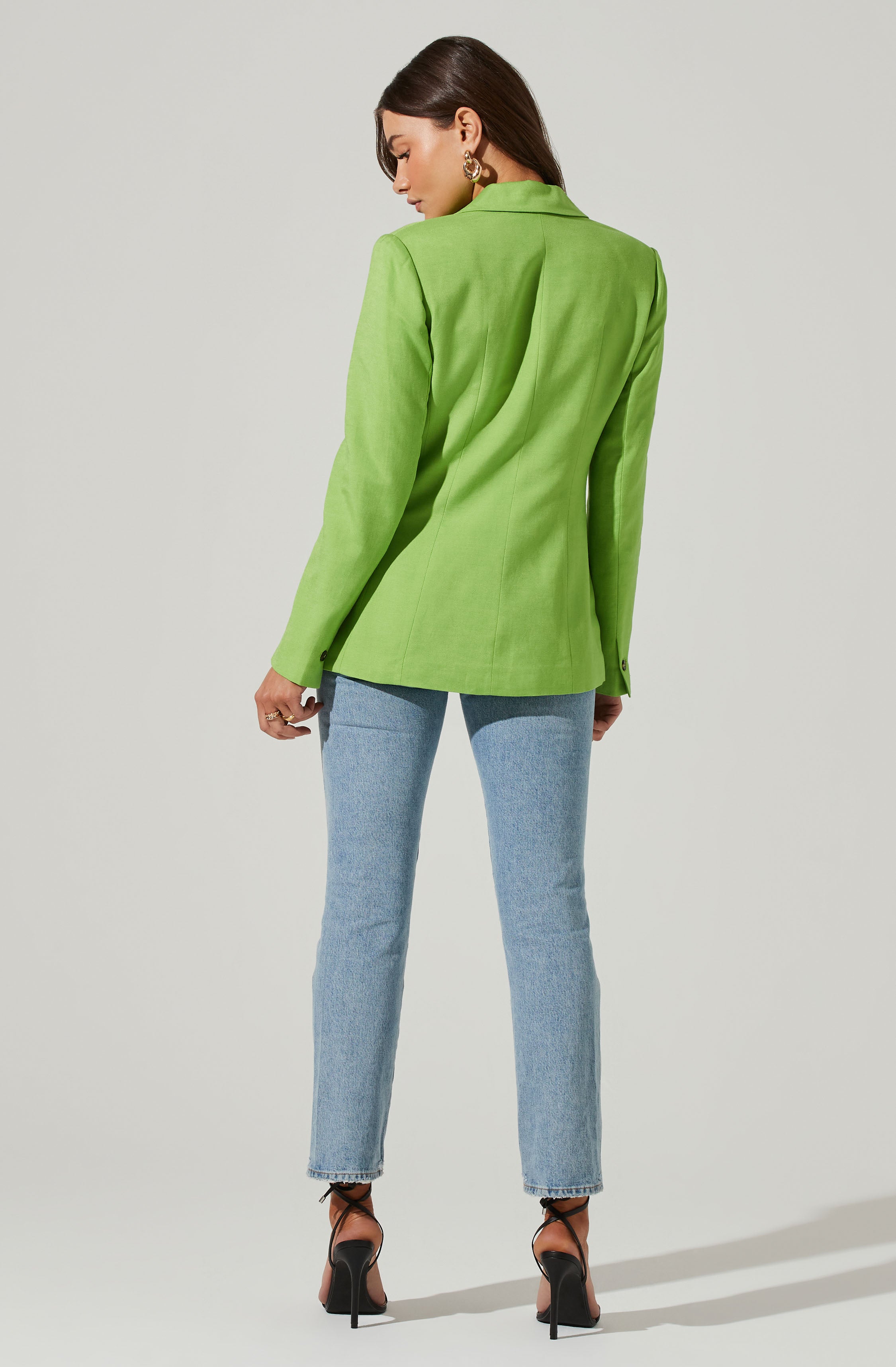 Fitted Buttoned Blazer-Aljck