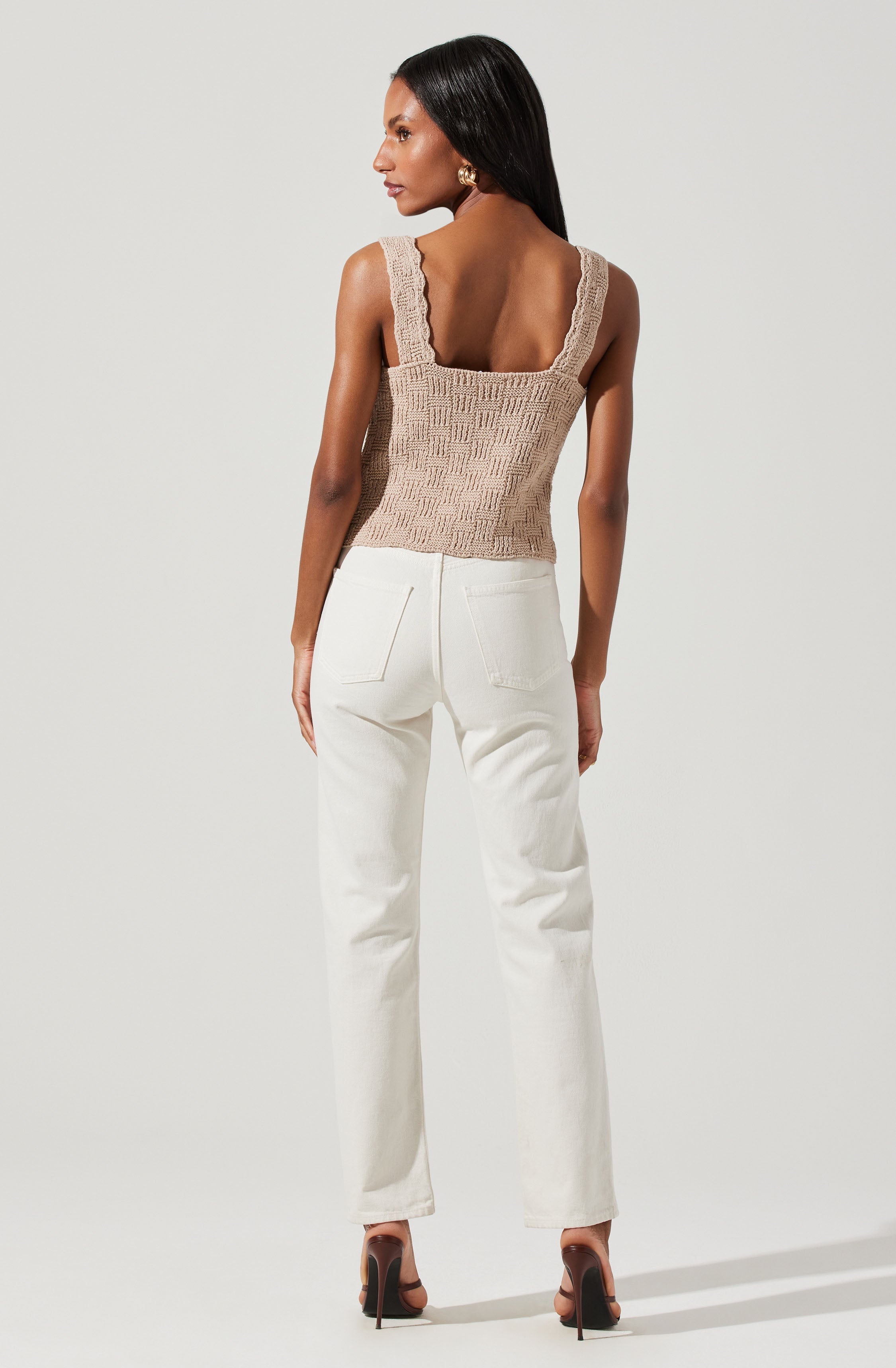 Crochet Front Tie Flyaway Top-Aljck