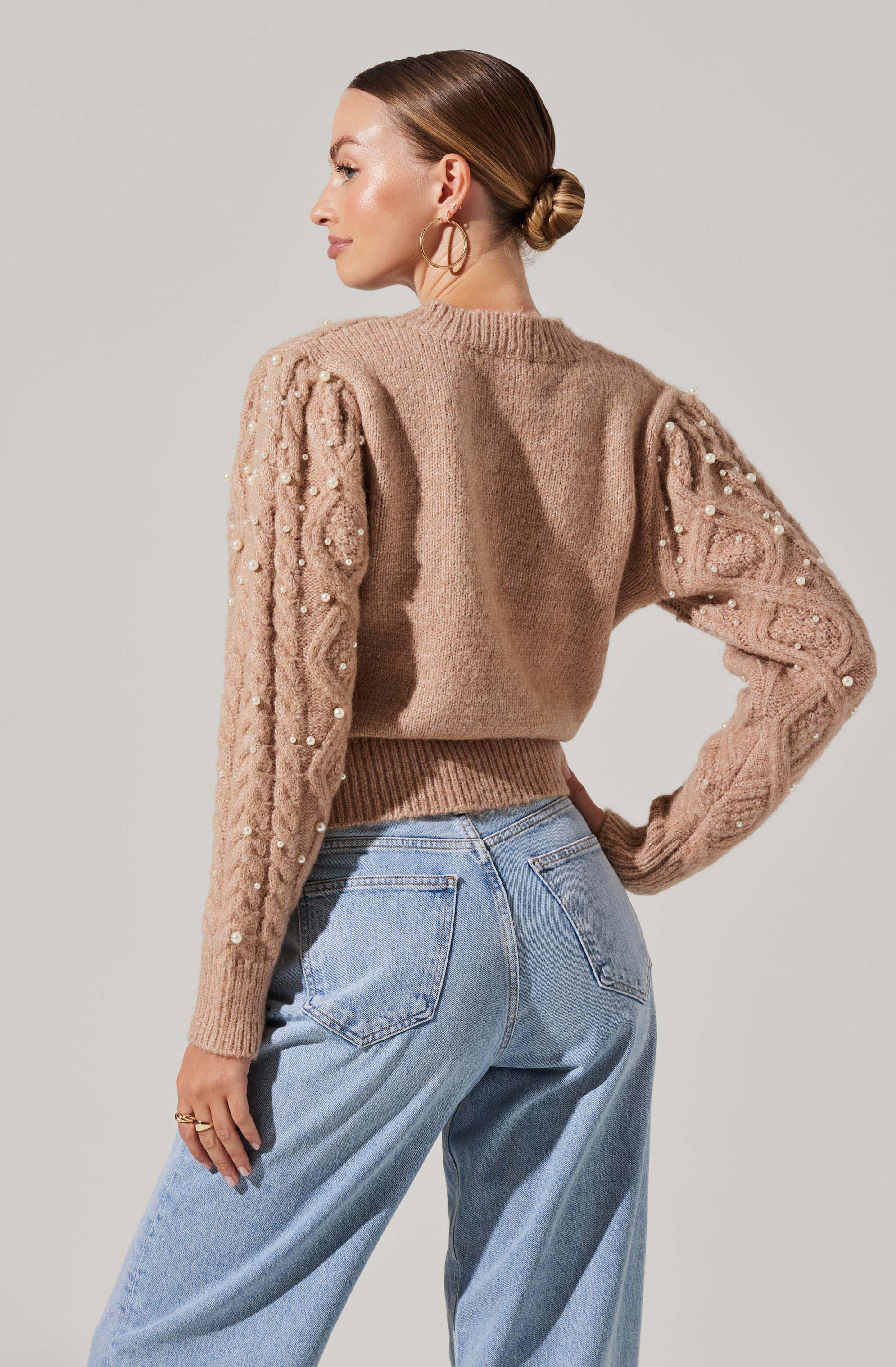 Pearl Embellished Sweater-Aljck