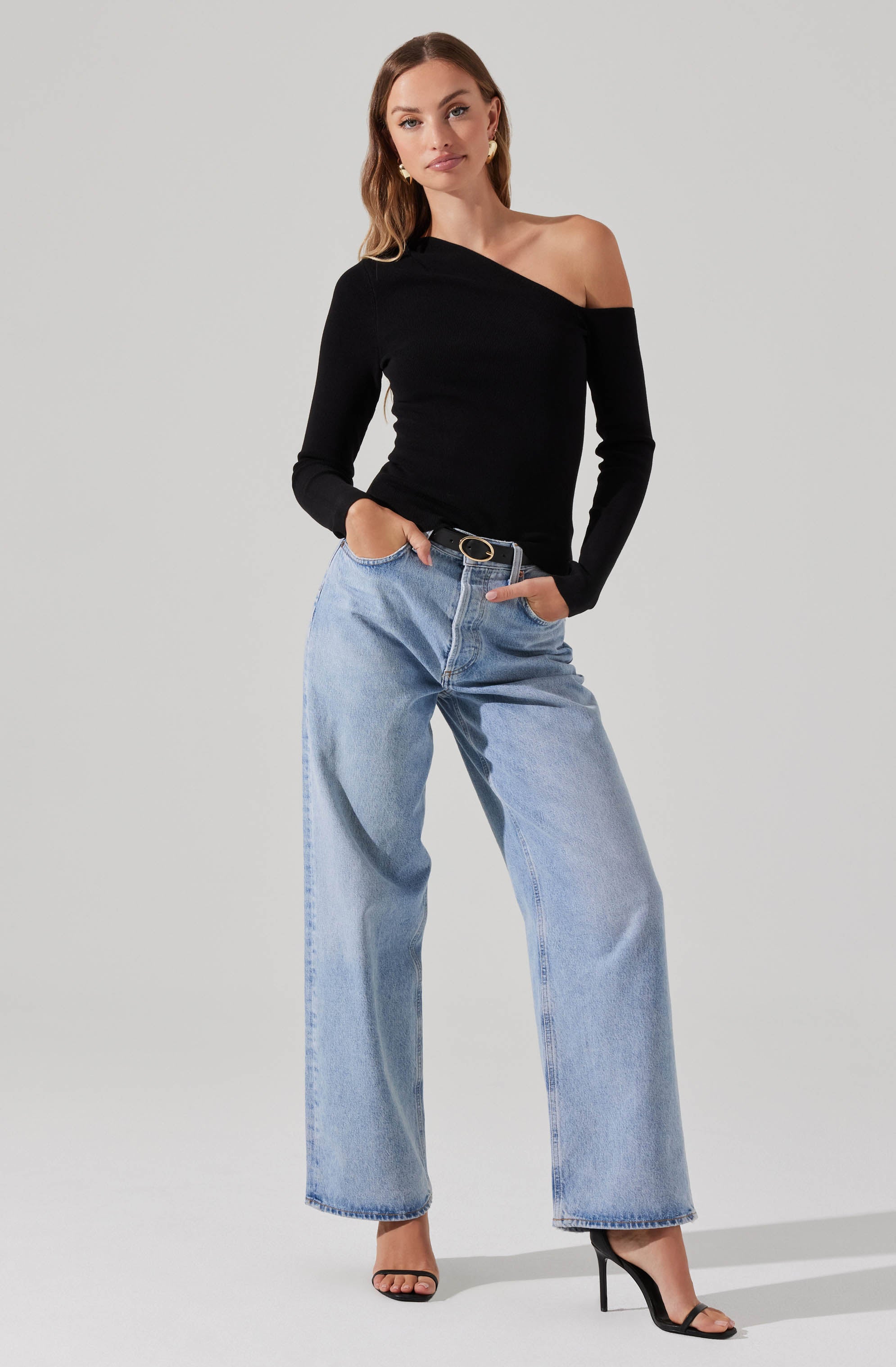 Asymmetrical Long Sleeve Sweater-Aljck