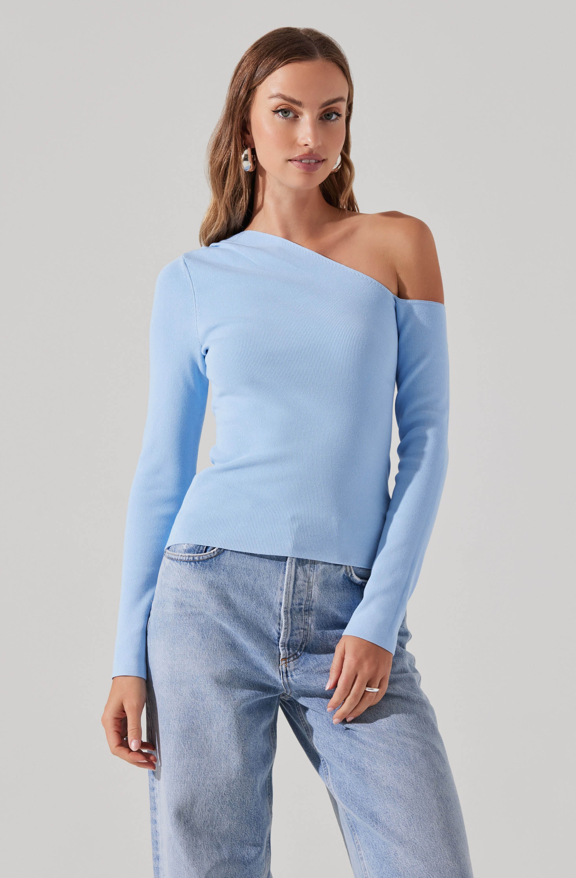 Asymmetrical Long Sleeve Sweater-Aljck