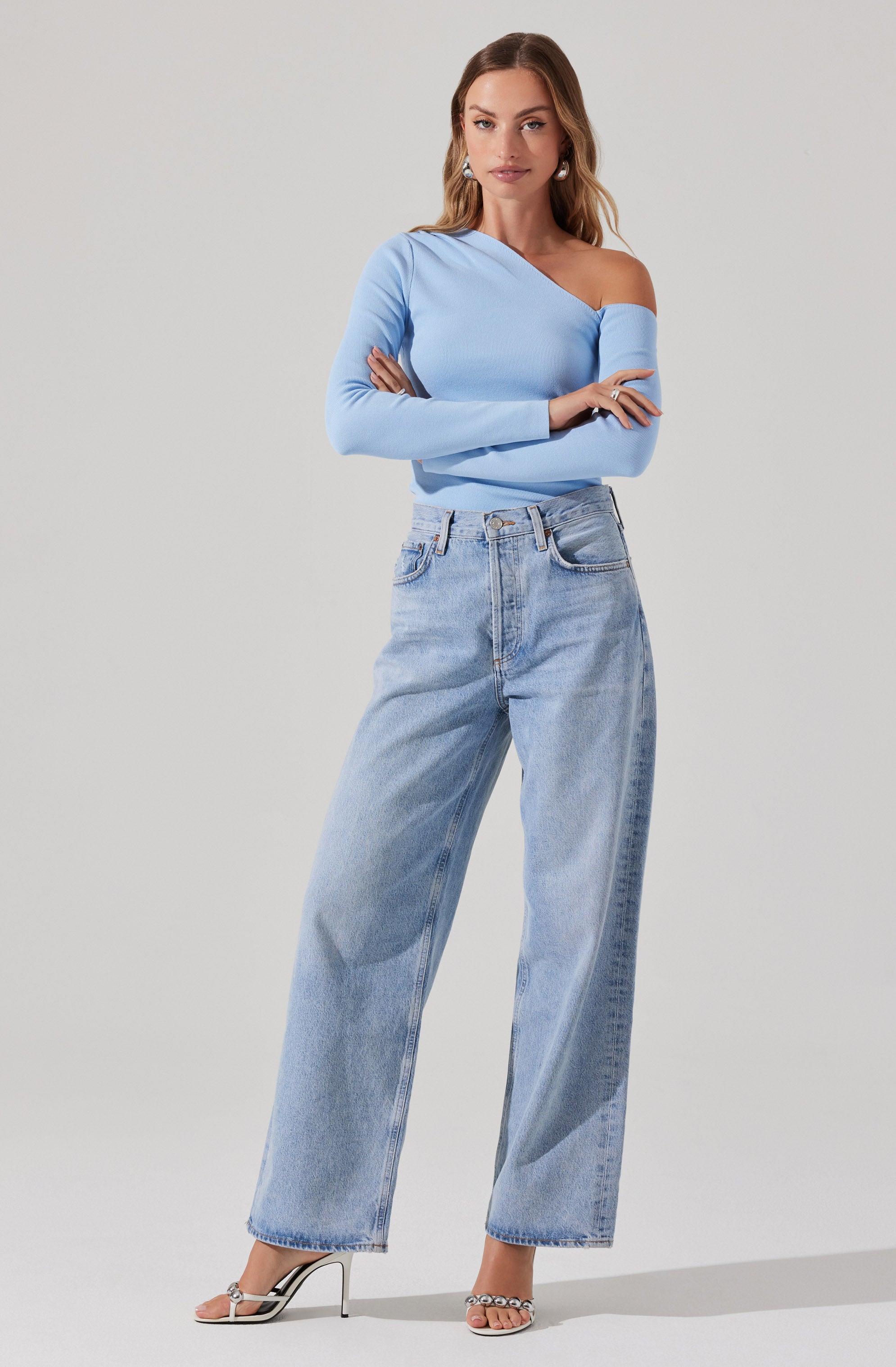 Asymmetrical Long Sleeve Sweater-Aljck