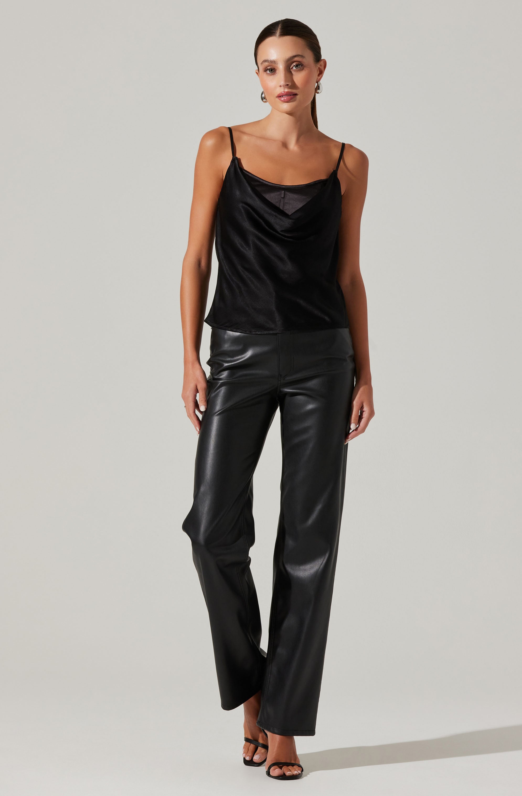 Contrast Cowl Tank-Aljck